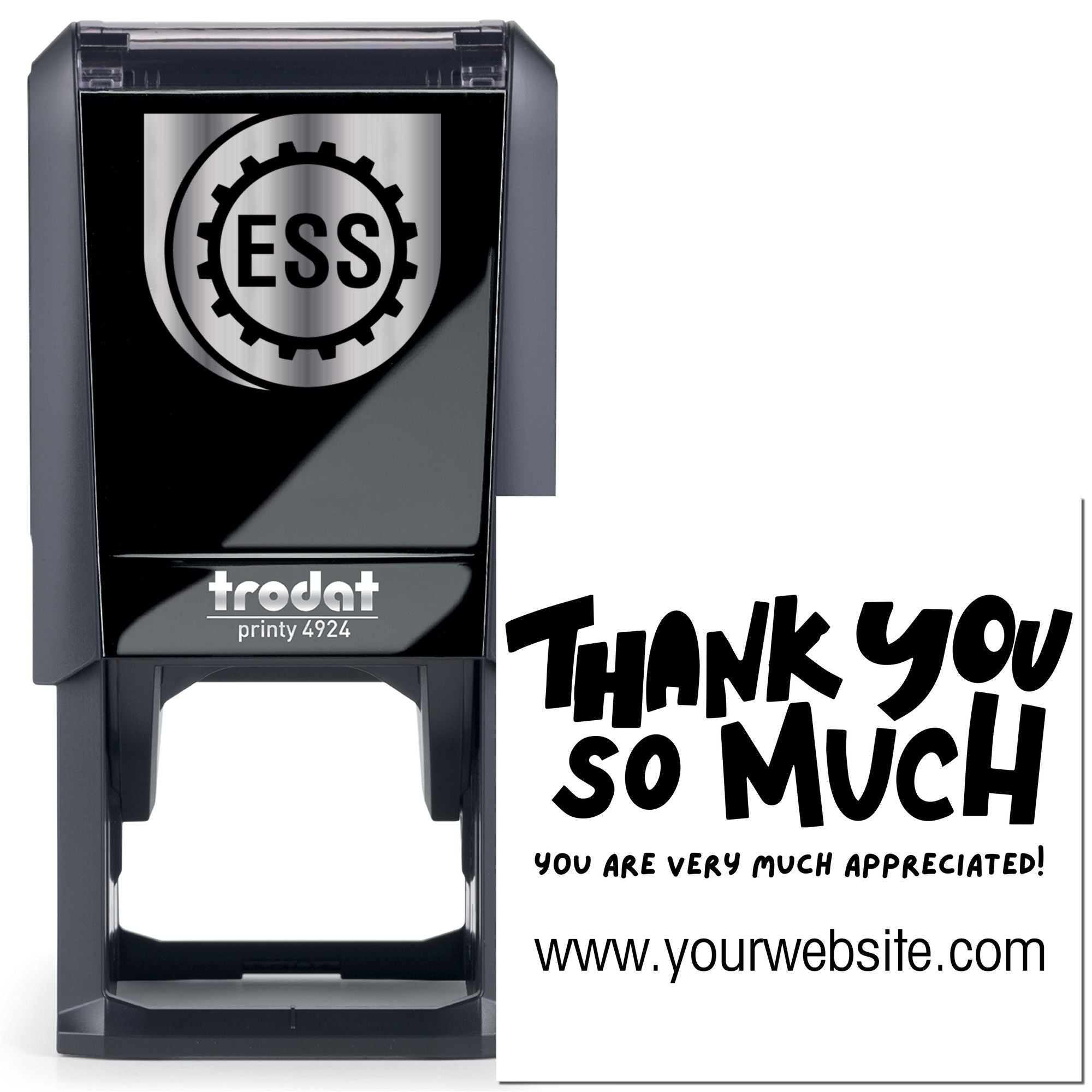 Playful Gratitude Self-Inking Customized Thank You Rubber Stamp - Engineer Seal Stamps