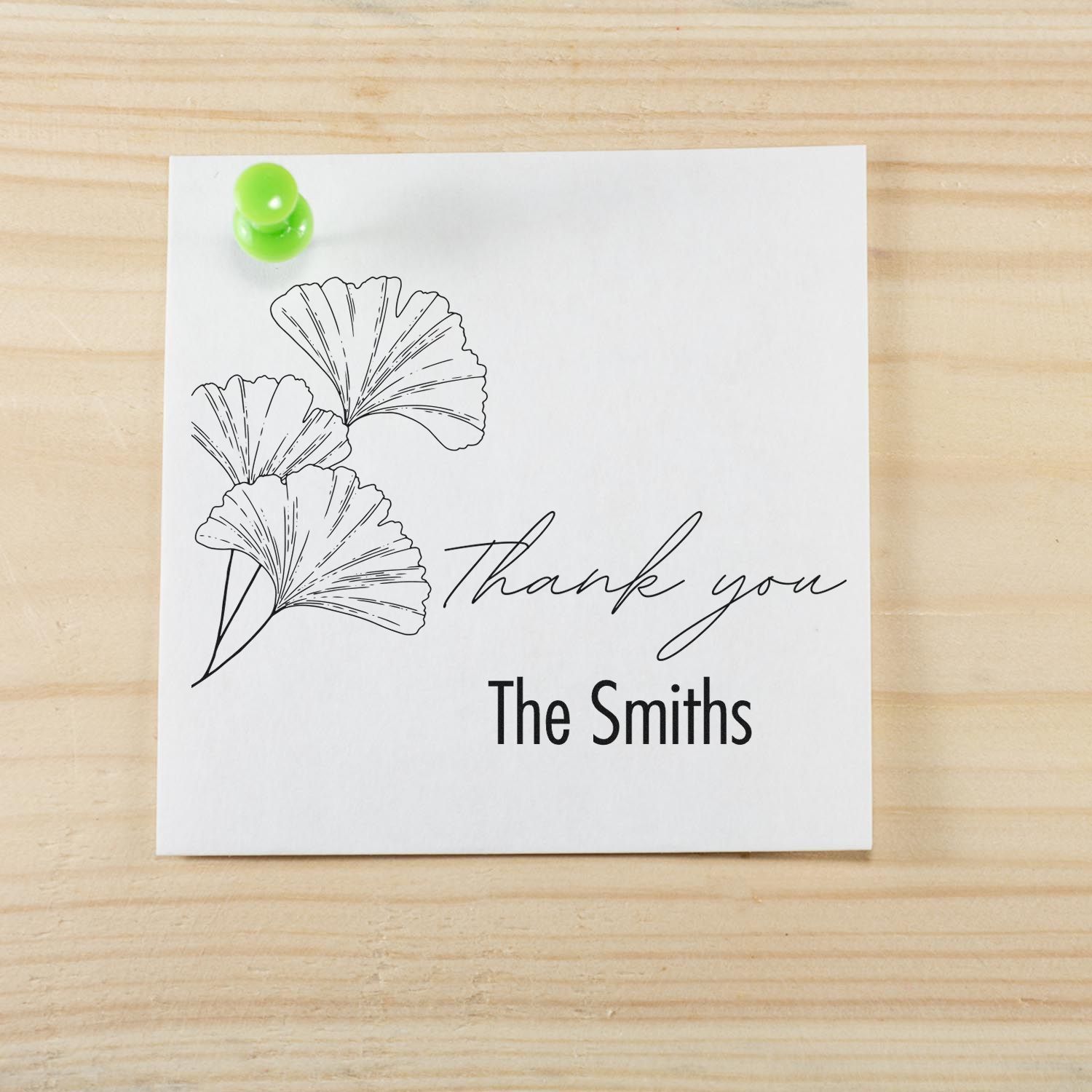 Square Botanical Thanks Wedding Personalized Thanks Stamper