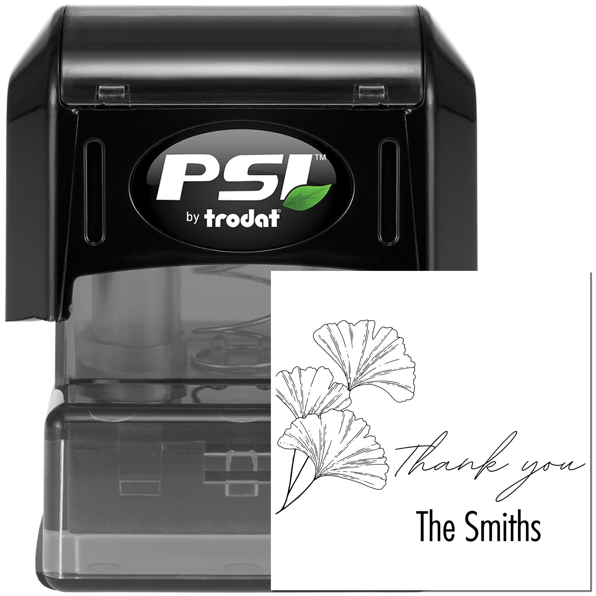 Pre-Inked Botanical Thanks Customized Thank You Stamp - Engineer Seal Stamps
