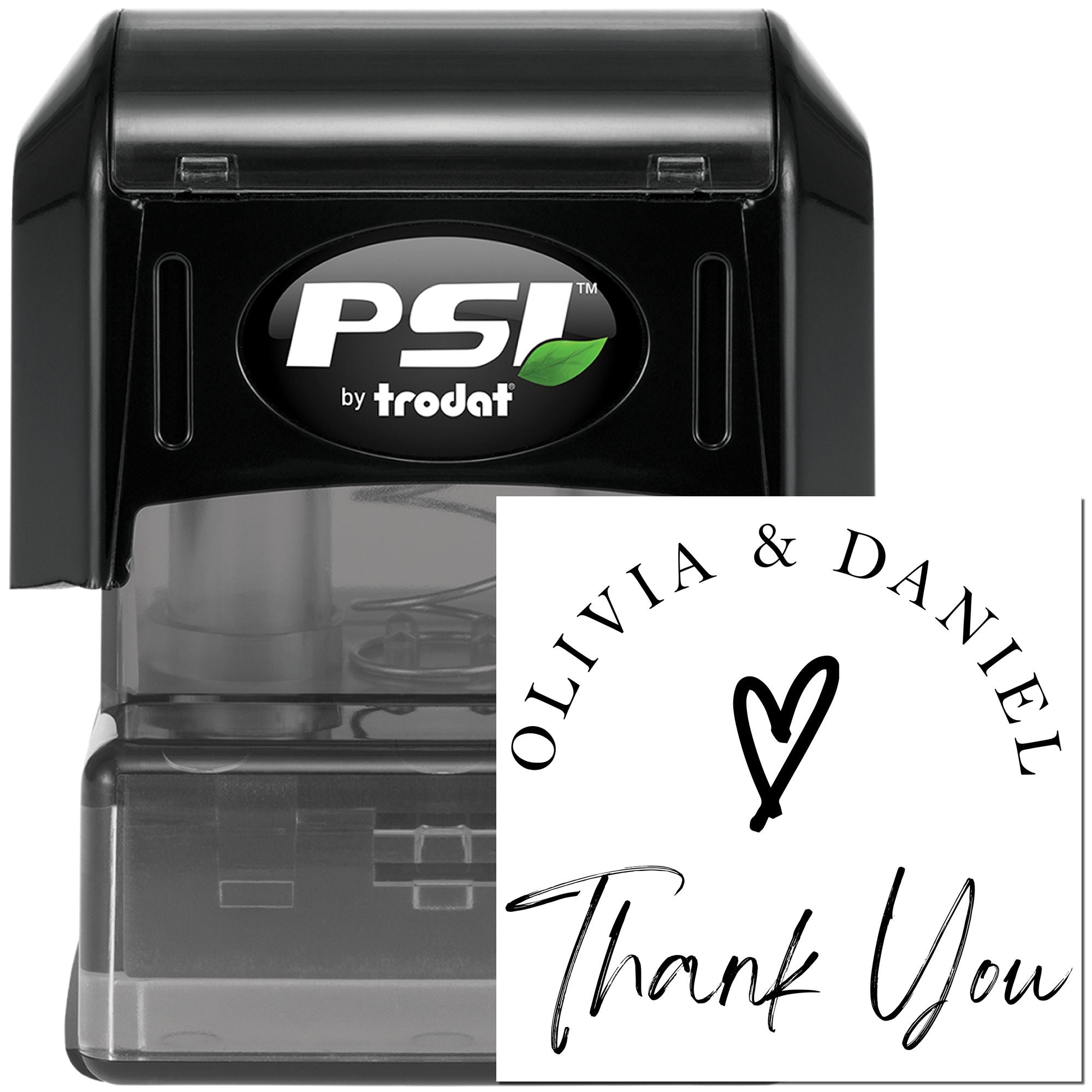 Pre-Inked Heart Circle Customized Thank You Stamper - Engineer Seal Stamps