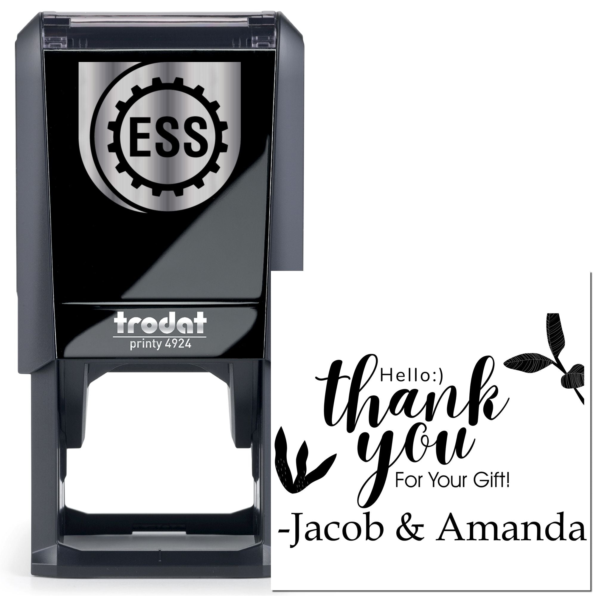 Celebration Canvas Self-Inking Customized Thanks Stamp - Engineer Seal Stamps