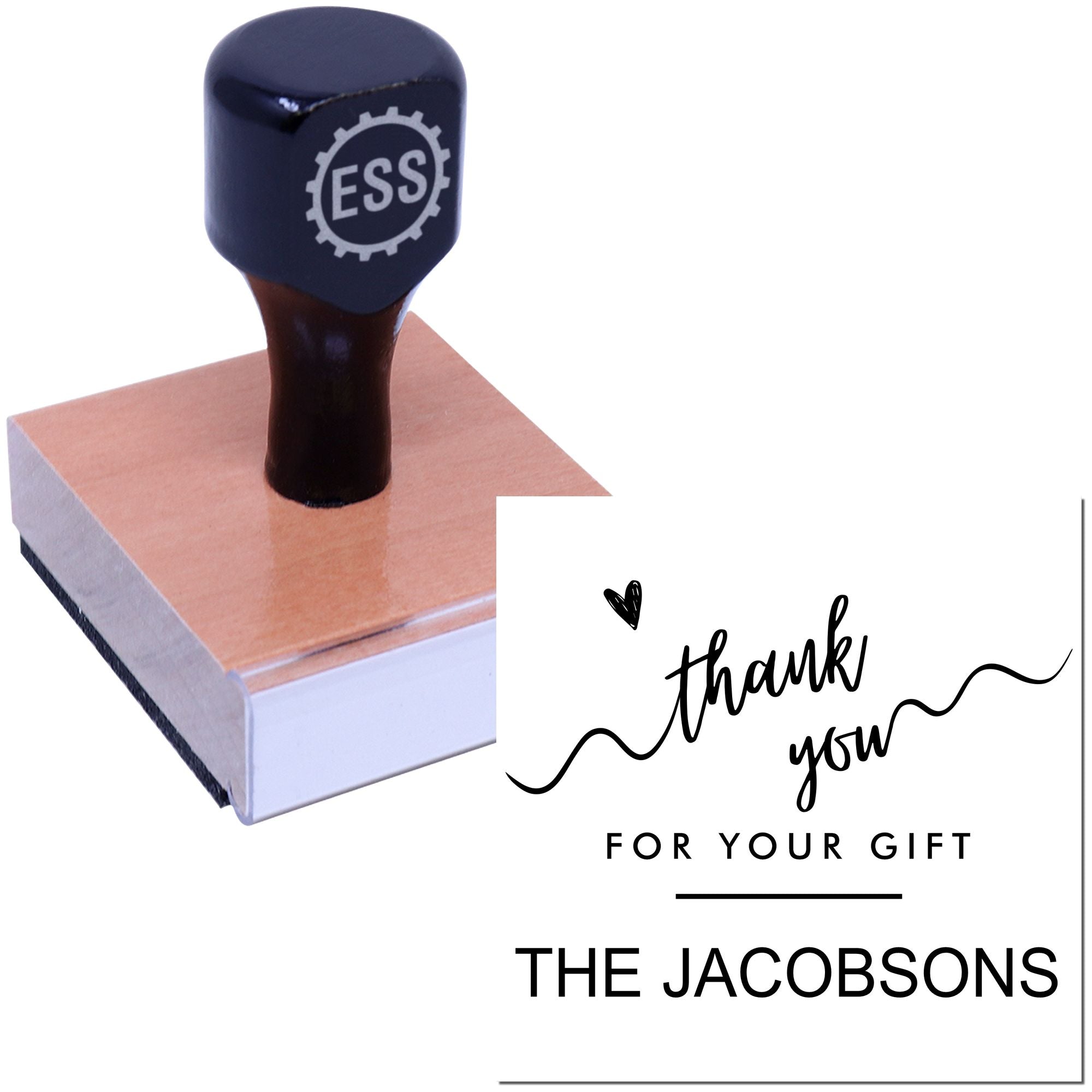 Square Grateful Vibes Wedding Custom Thanks Stamper