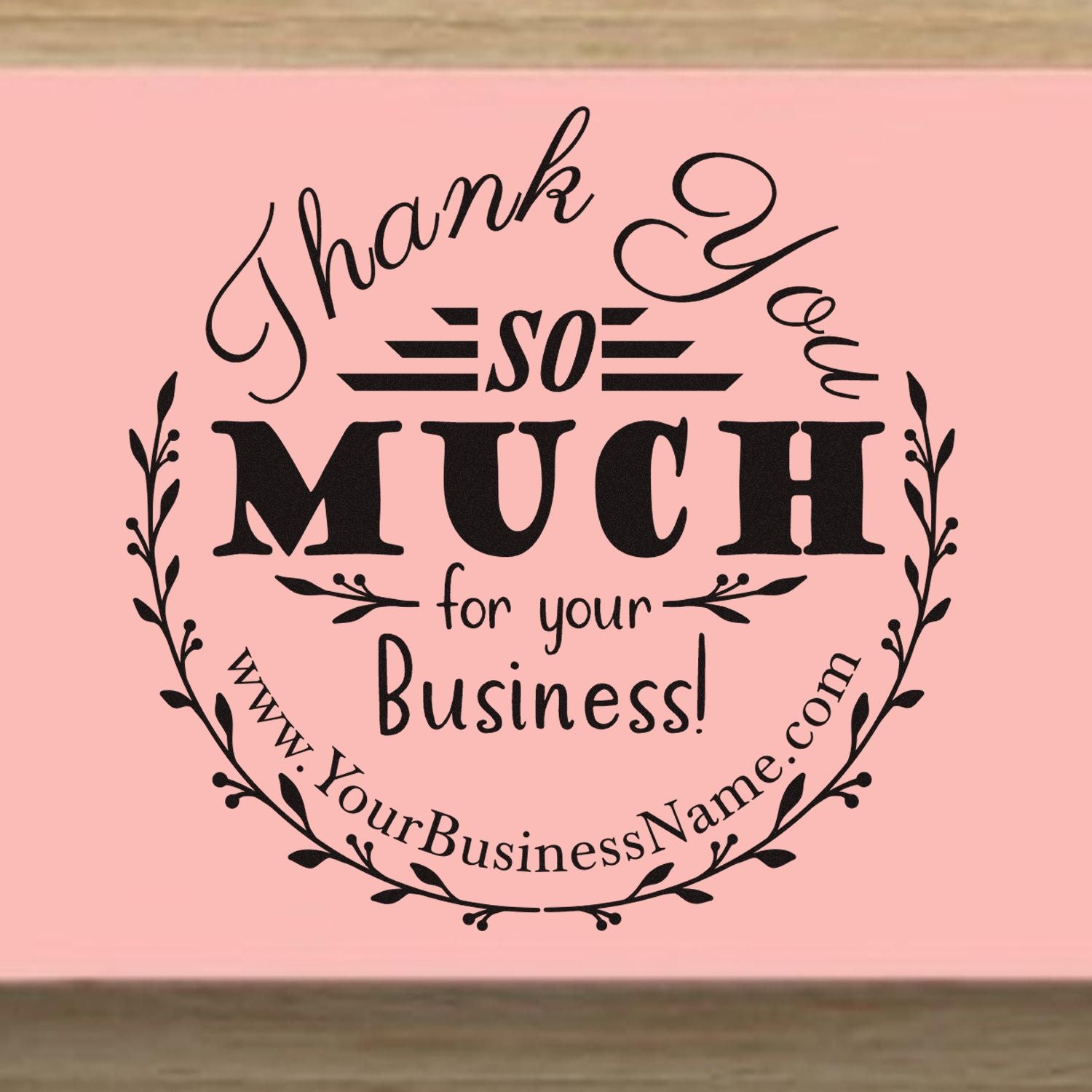 Portable Pre-Inked Bold Flourish Customized Thank You Stamp