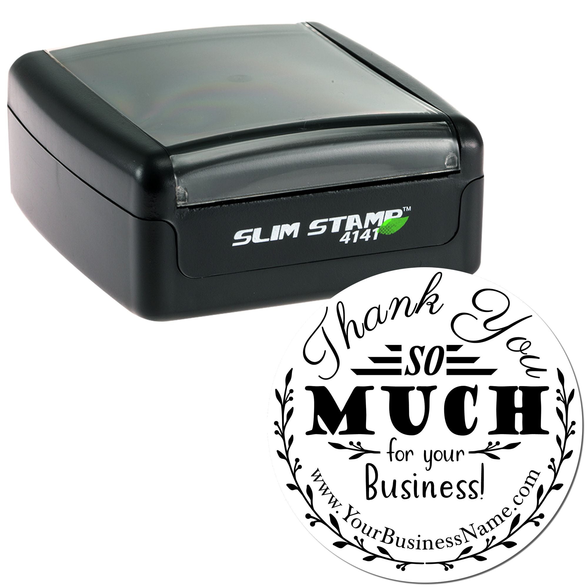 Portable Pre-Inked Bold Flourish Customized Thank You Stamp