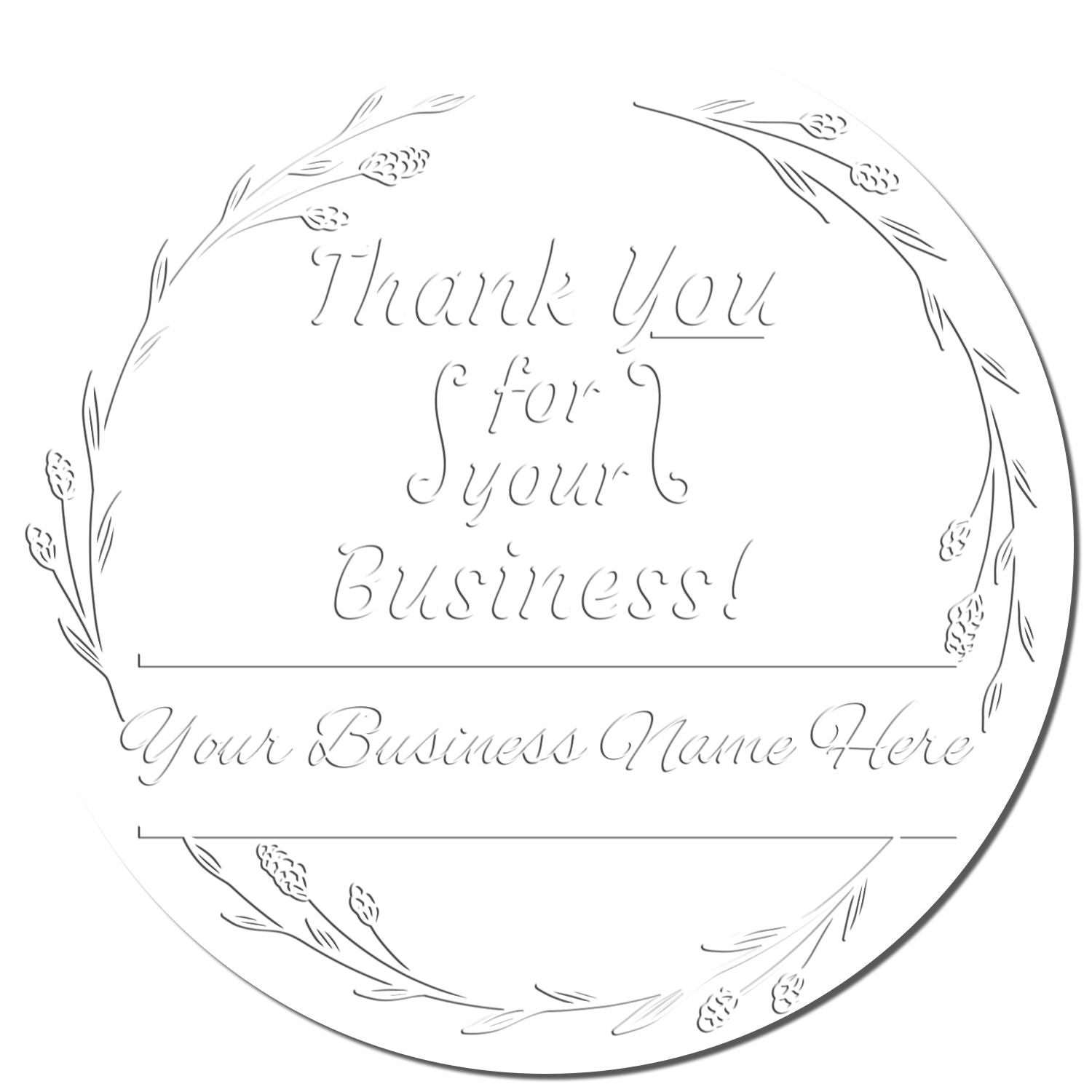 Soft Grateful Bloom Business Seal Custom Thanks Embossing Stamp