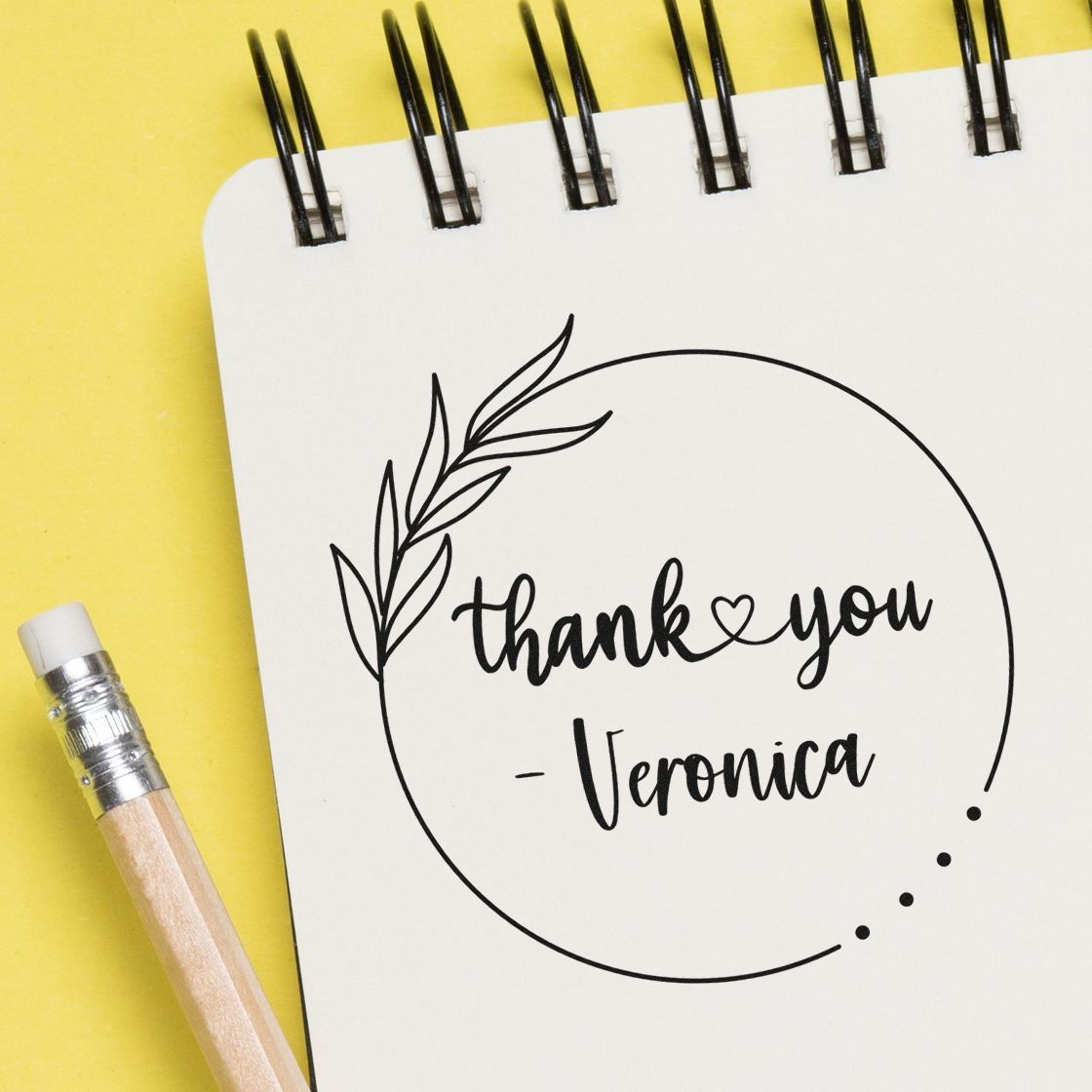 Round Elegant Thank You Circle Customized Thanks Rubber Stamp - Engineer Seal Stamps