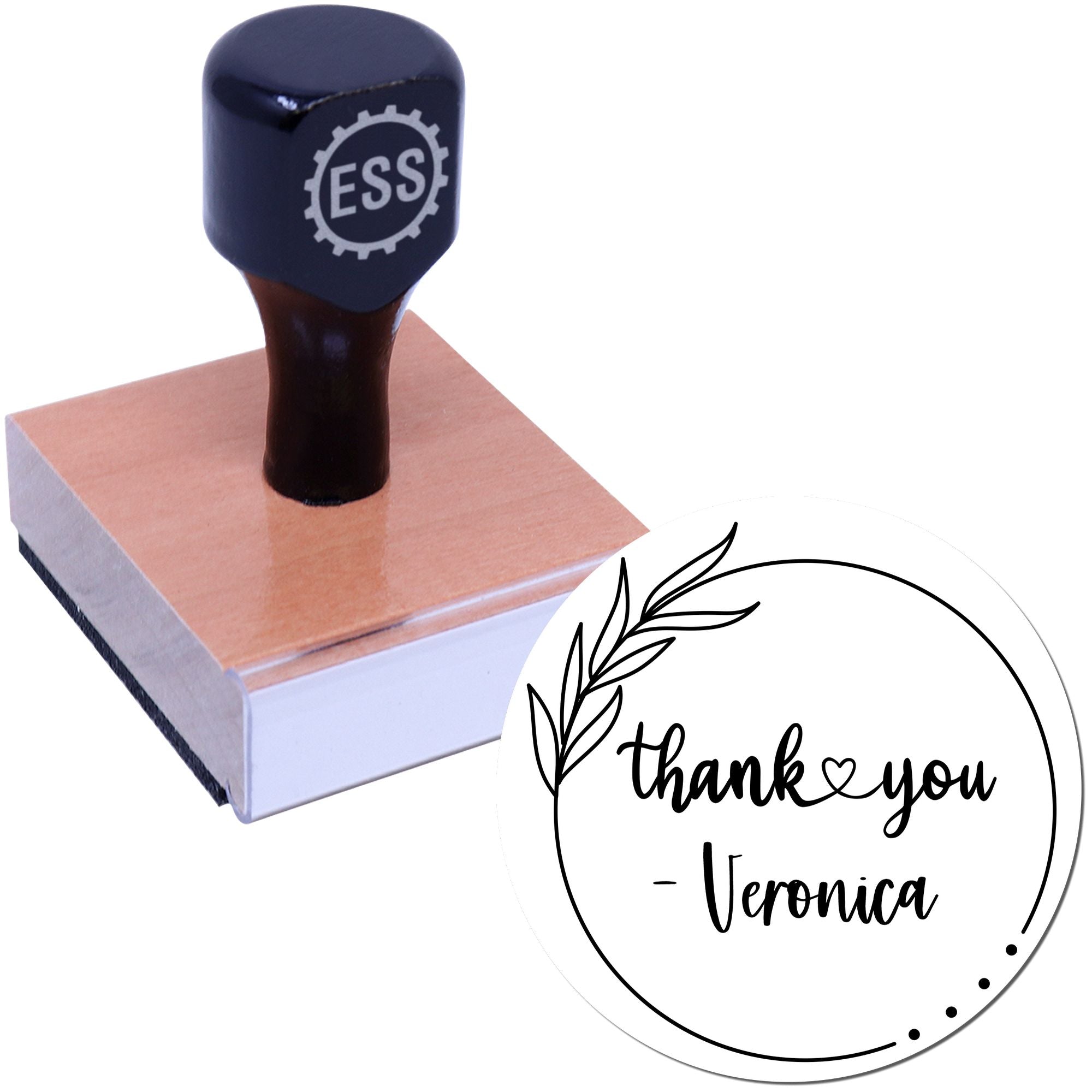 Round Elegant Thank You Circle Customized Thanks Rubber Stamp - Engineer Seal Stamps