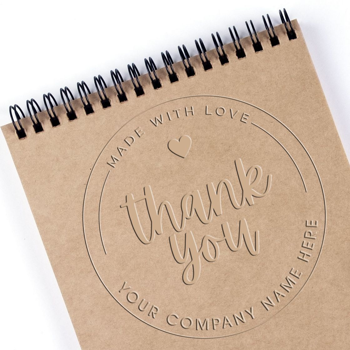 Soft Bold Heartfelt Gratitude Custom Thank You Embossing Stamp
