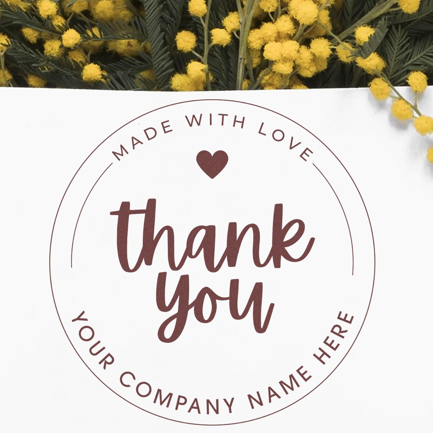 Round Bold Heartfelt Gratitude Personalized Thank You Stamp