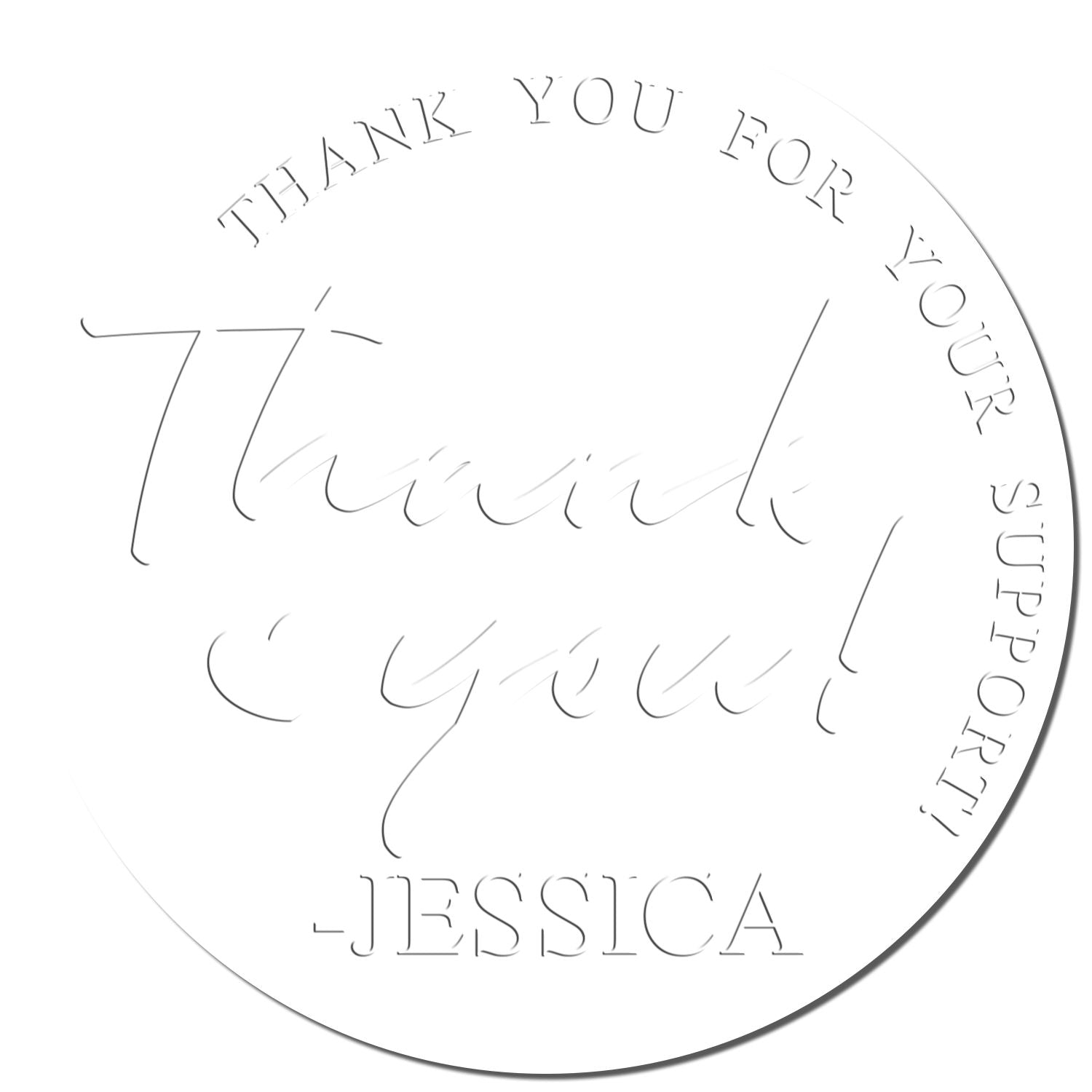 Soft Heartfelt Thanks from Jessica Personalized Thanks Seal Embosser