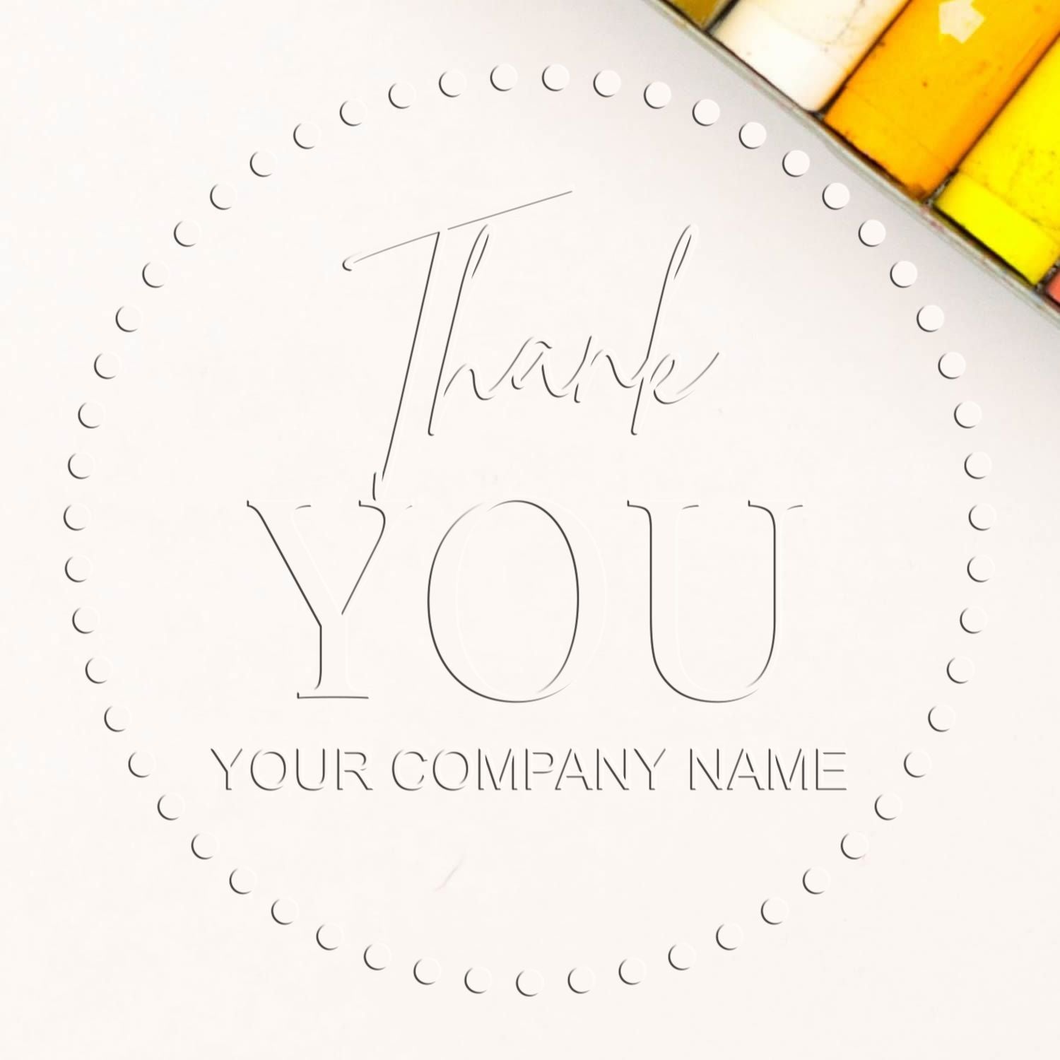 Soft Grateful Elegance Personalized Thanks Embosser