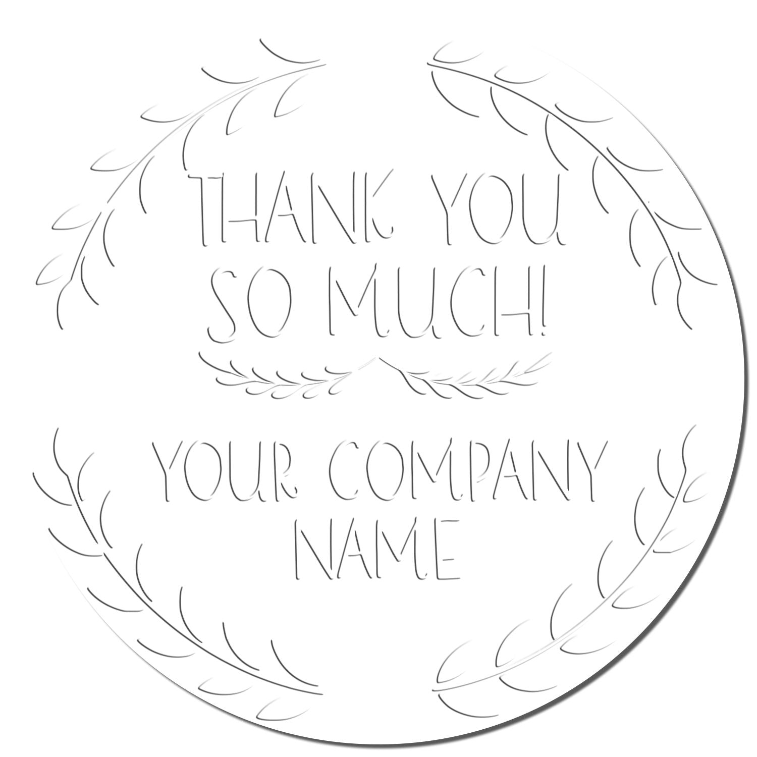 Soft Playful Grateful Elegance Personalized Thanks Embossing Stamp