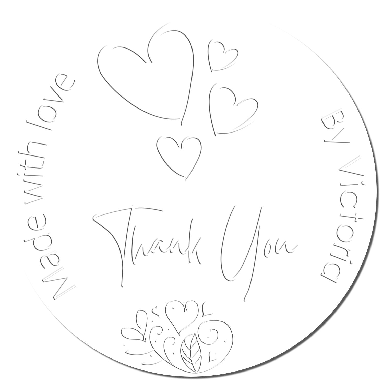 Soft Heartfelt Gratitude by Victoria Personalized Thanks Stamp Embosser