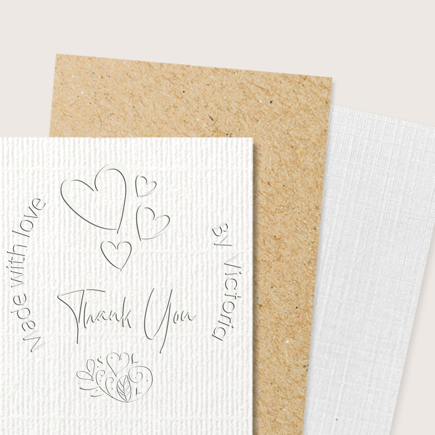 Soft Heartfelt Gratitude by Victoria Personalized Thanks Stamp Embosser