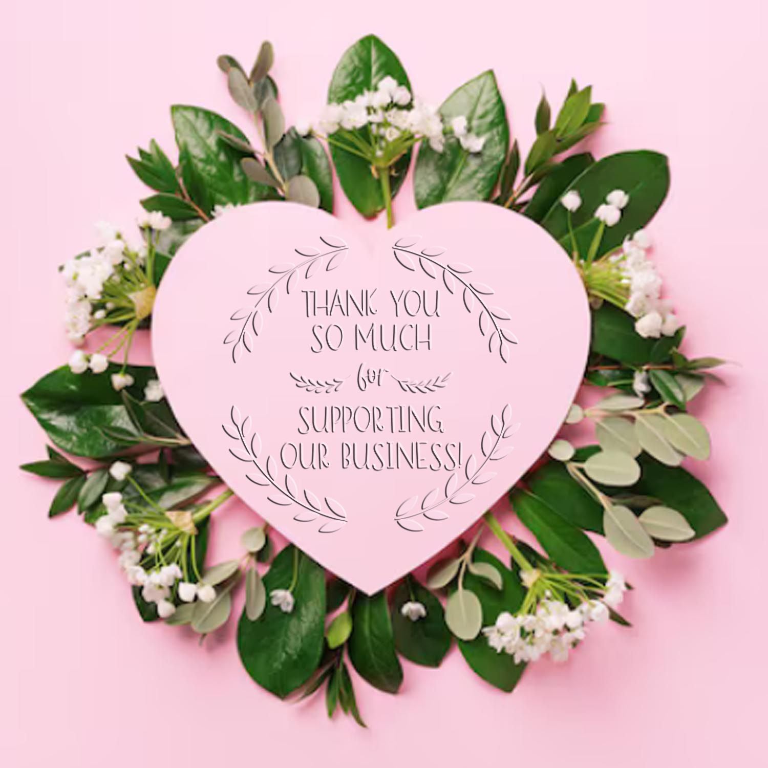Soft Grateful Business Laurel Personalized Thank You Seal