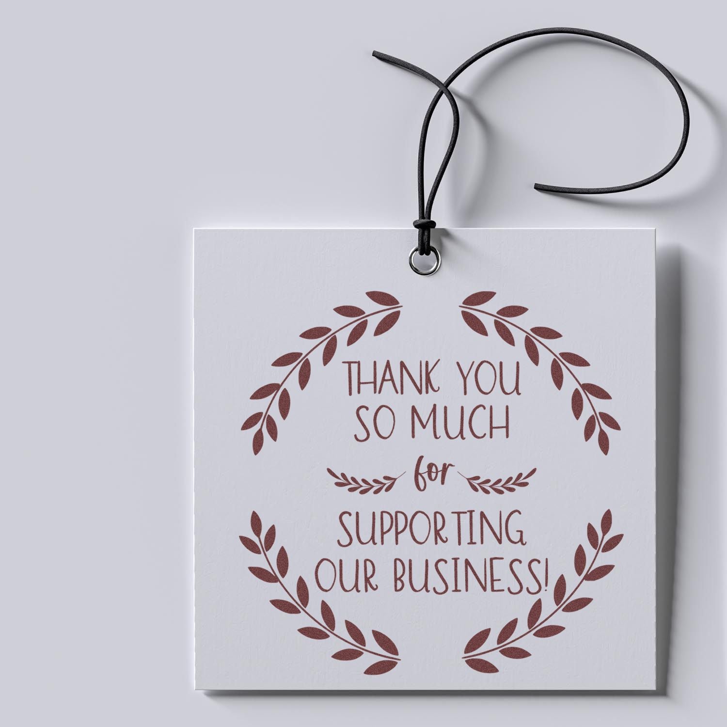 Round Grateful Business Laurel Business Custom Thank You Stamp