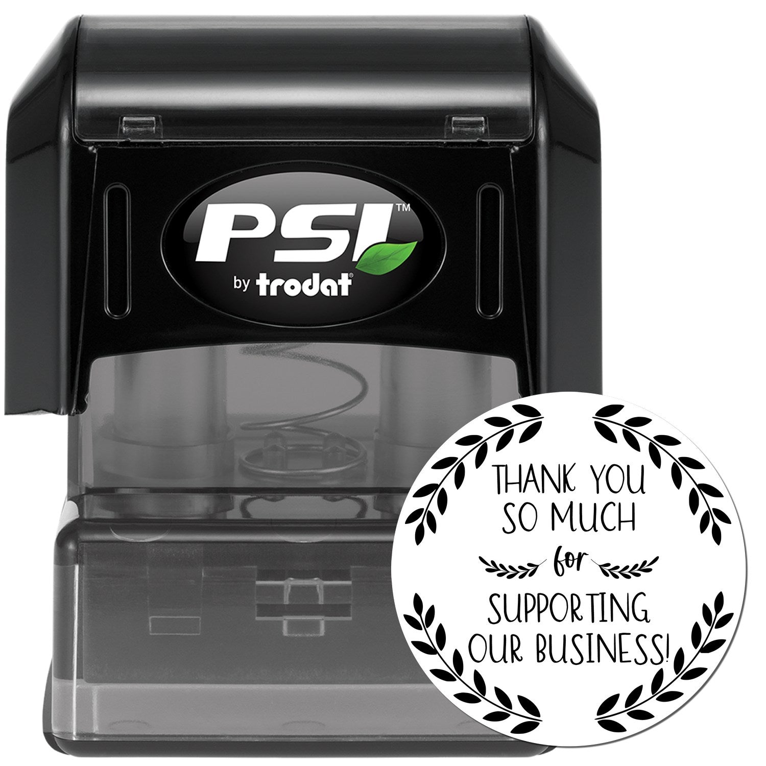 Pre-Inked Grateful Business Laurel Custom Thanks Rubber Stamp - Engineer Seal Stamps