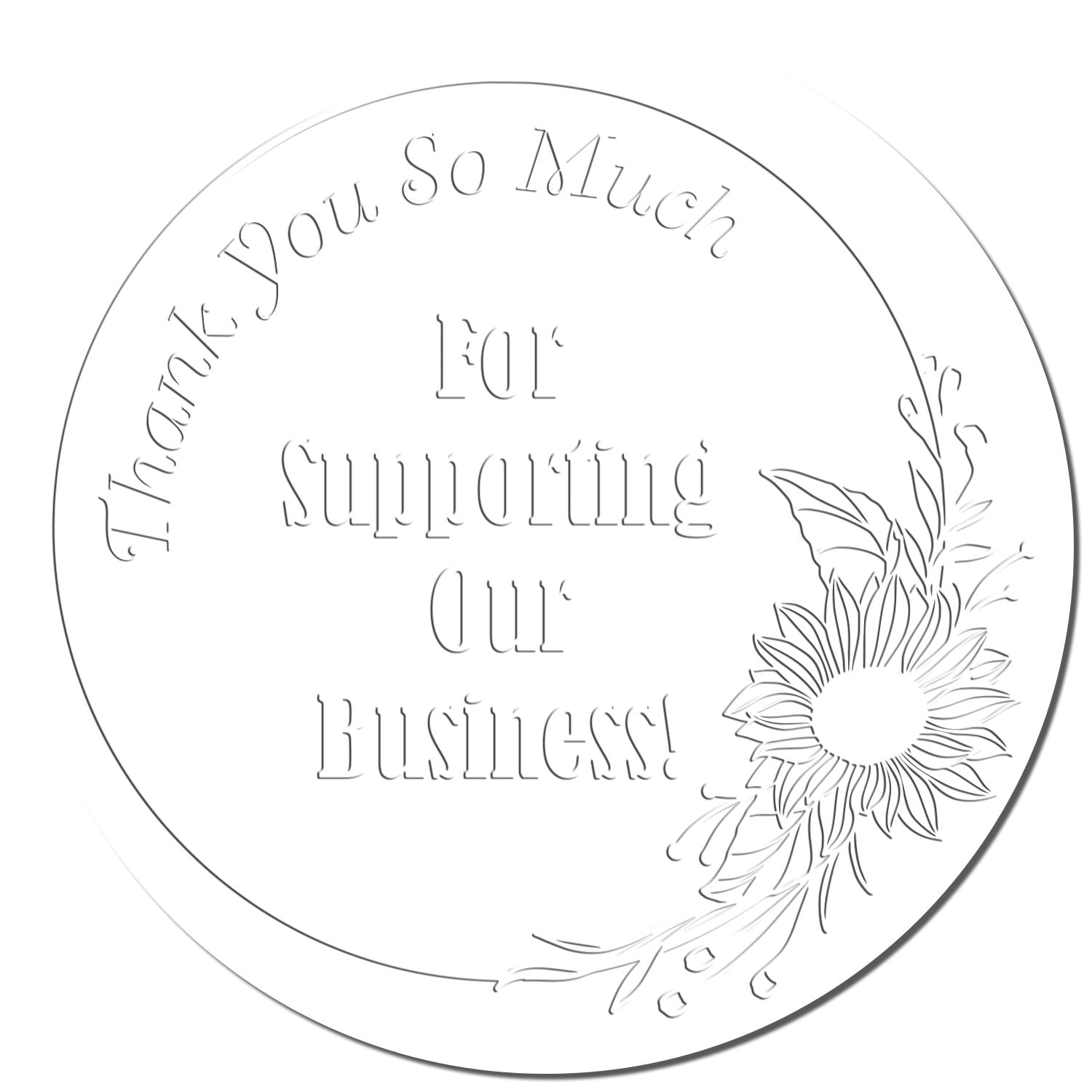 Soft Grateful Sunflower Seal Personalized Thank You Seal Embosser