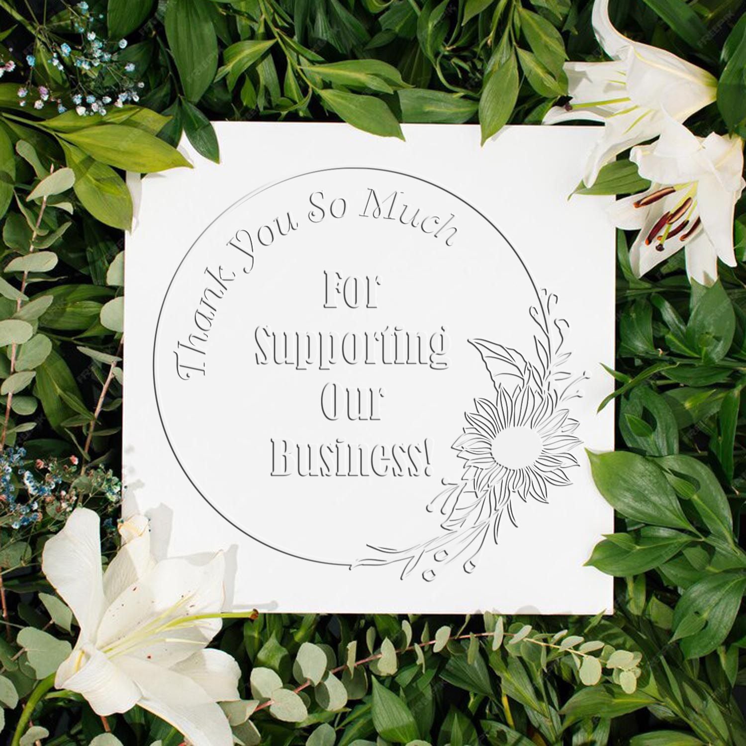 Soft Grateful Sunflower Seal Personalized Thank You Seal Embosser