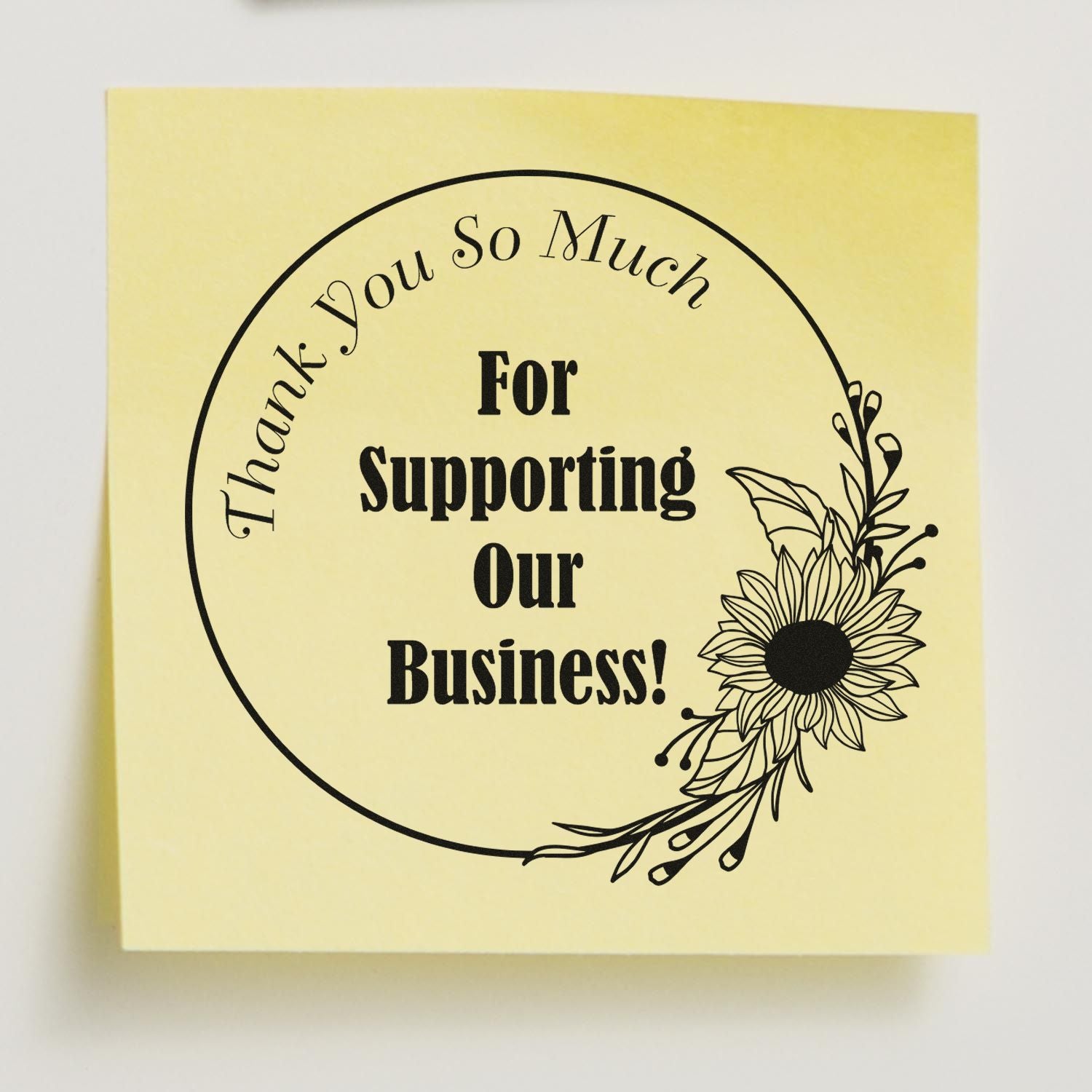 Grateful Sunflower Seal Self-Inking Personalized Thank You Stamper