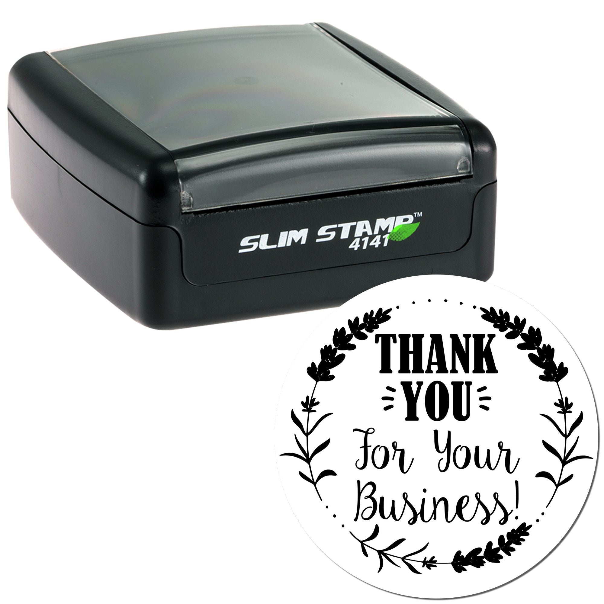 Portable Pre-Inked Grateful Blooms Business Custom Thank You Rubber Stamp - Engineer Seal Stamps