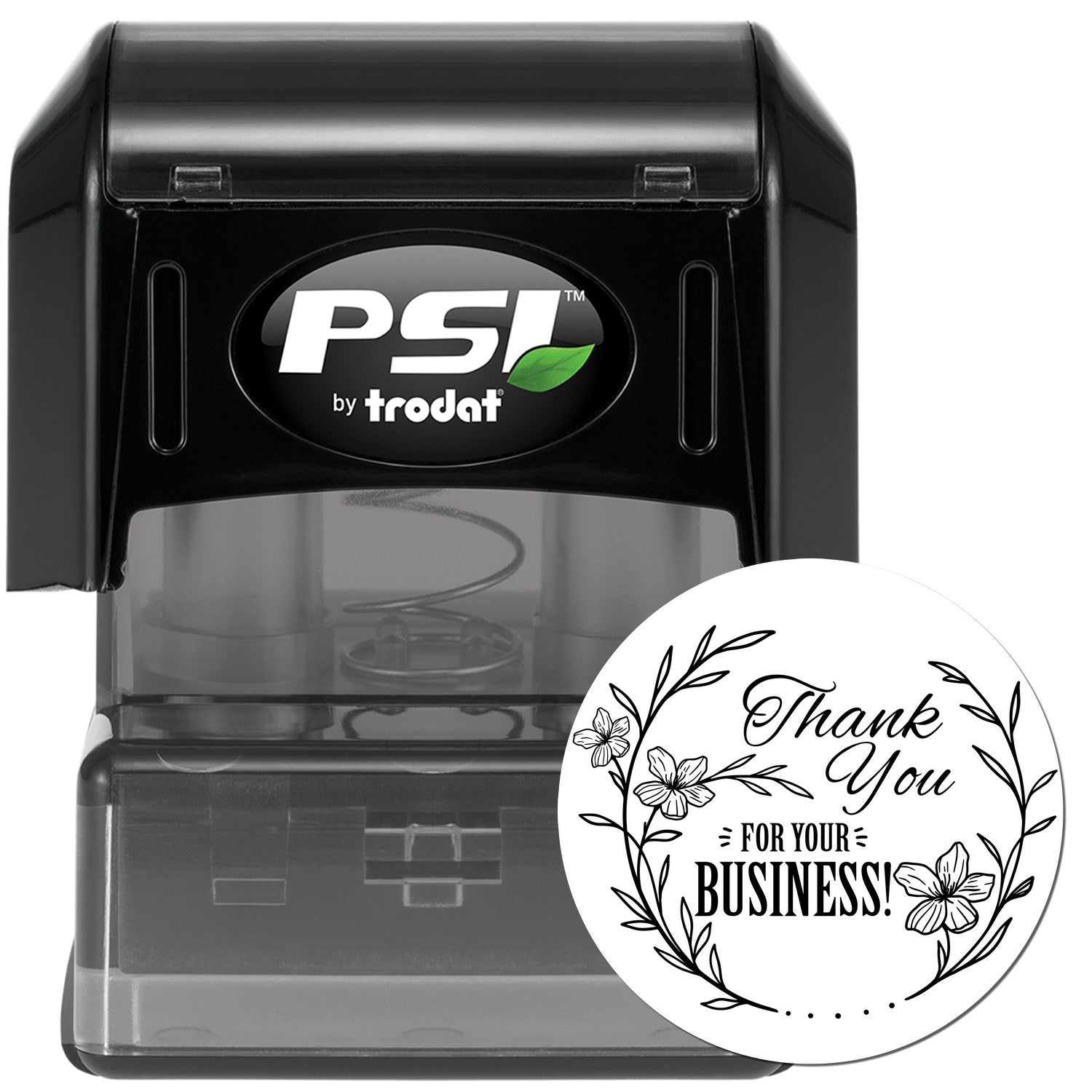 Pre-Inked Floral Gratitude Custom Thank You Stamp - Engineer Seal Stamps