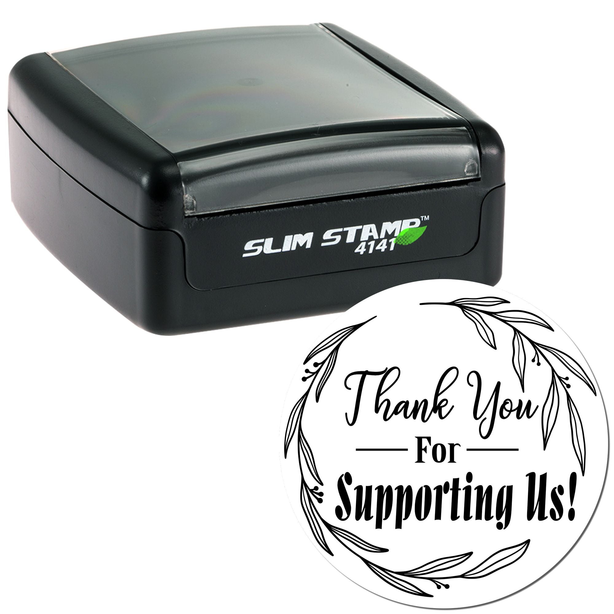 Portable Pre-Inked Botanical Theme Elegance Custom Thanks Stamp - Engineer Seal Stamps