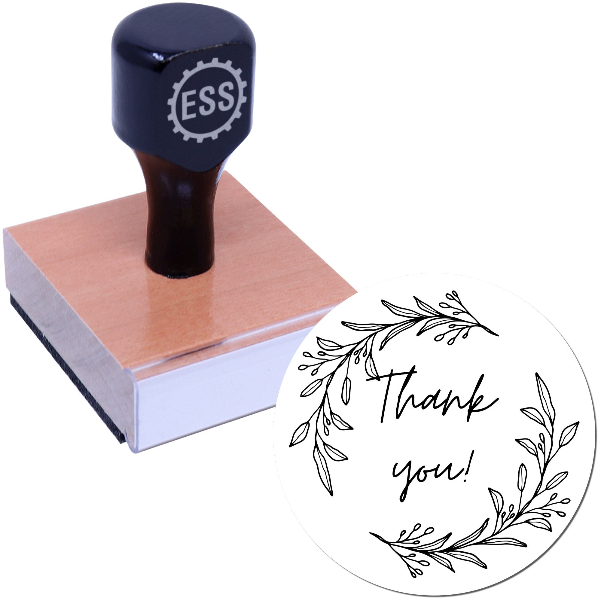 Round Cursive Elegant Gratitude Business Custom Thanks Stamper - Engineer Seal Stamps