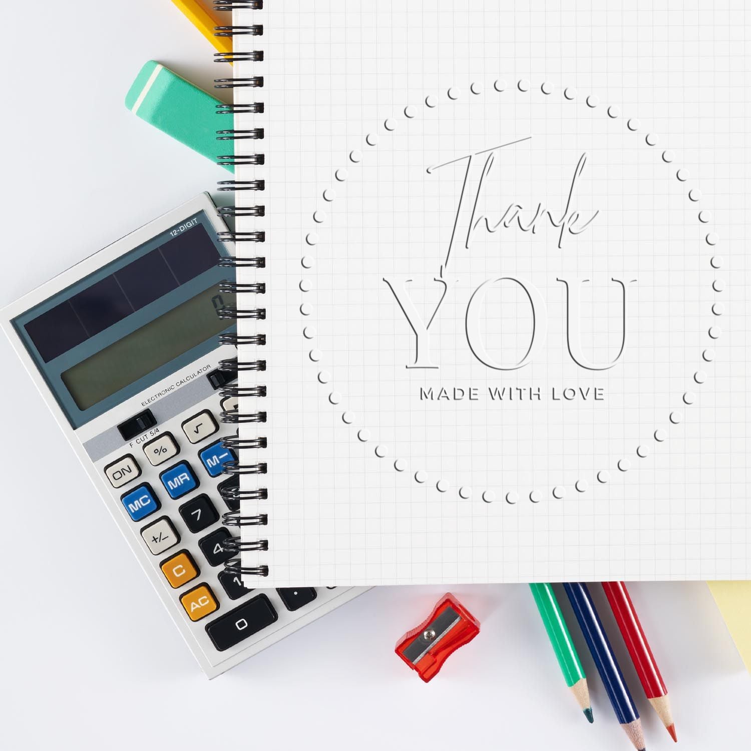 Desk Grateful Elegance Personalized Thanks Embossed Seal - Engineer Seal Stamps