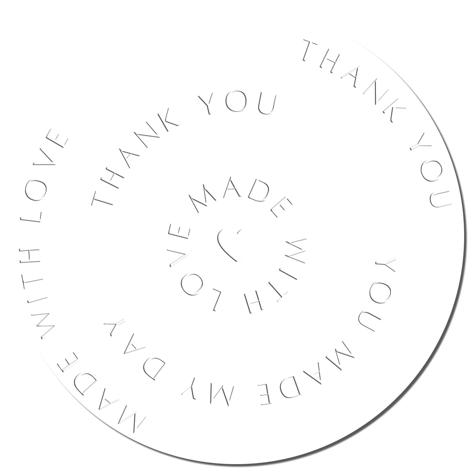 Soft Heartfelt Gratitude Spiral Custom-Made Thanks Seal Embosser