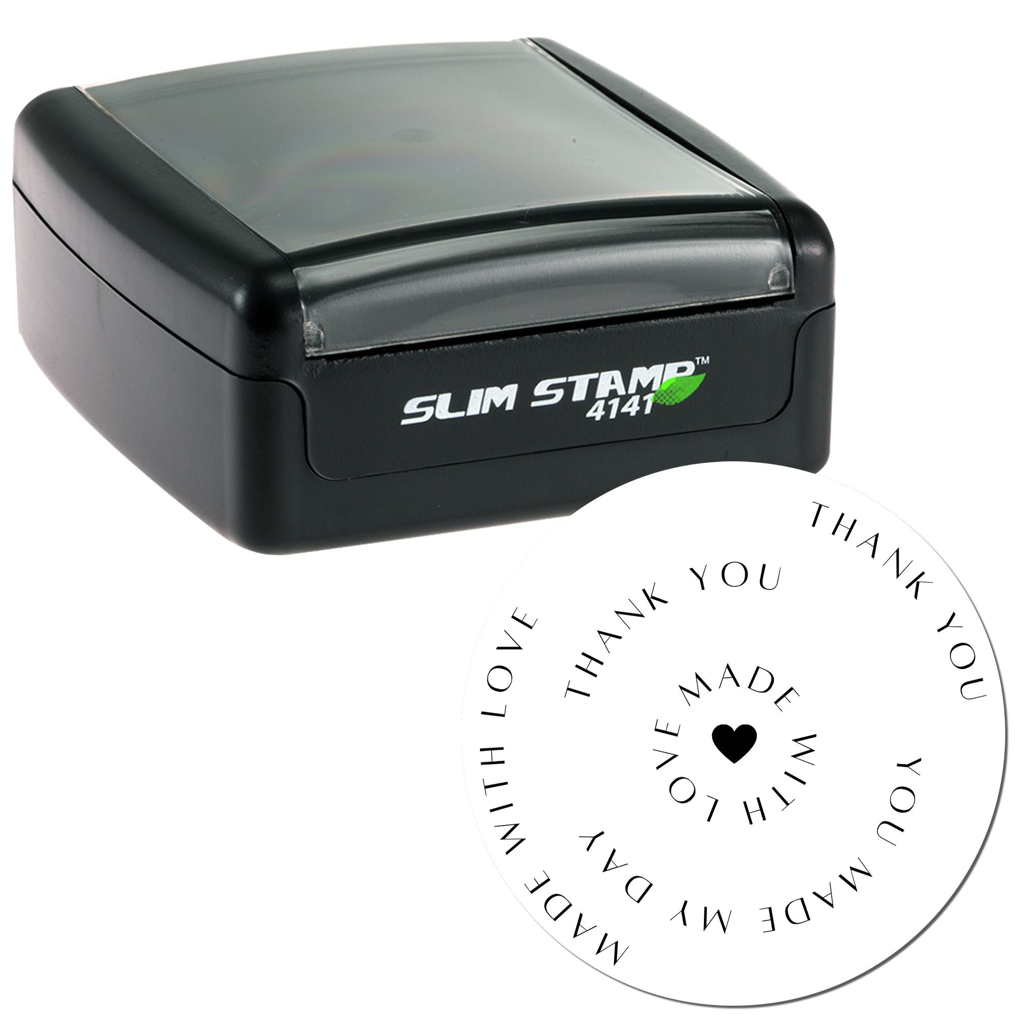 Portable Pre-Inked Heartfelt Gratitude Spiral Custom Thanks Wood Stamp - Engineer Seal Stamps