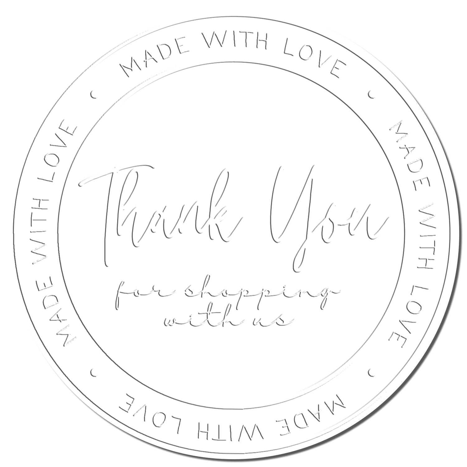 Soft Heartfelt Gratitude Made with Love Custom-Made Thanks Embossed Seal