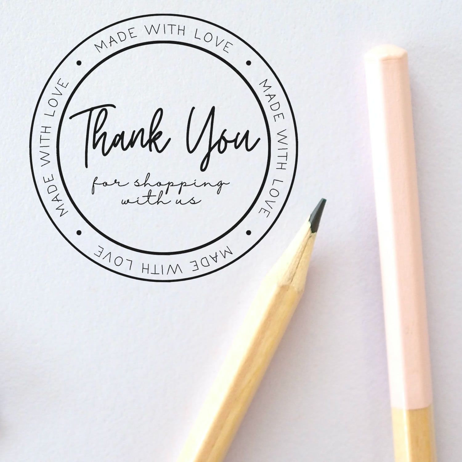 Heartfelt Gratitude Made with Love Self-Inking Personalized Thanks Rubber Stamp - Engineer Seal Stamps