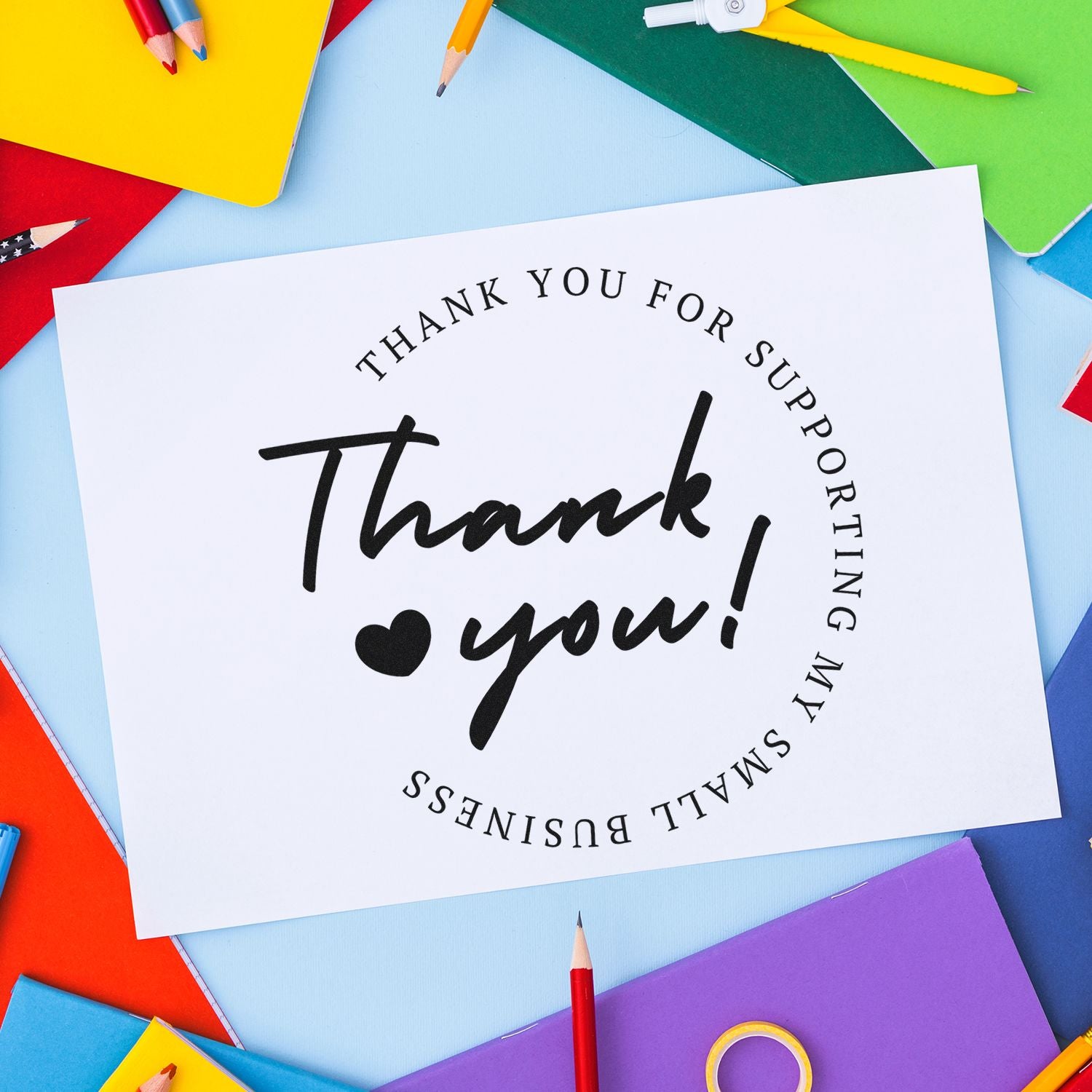 Grateful Heart Self-Inking Personalized Thanks Stamp - Engineer Seal Stamps