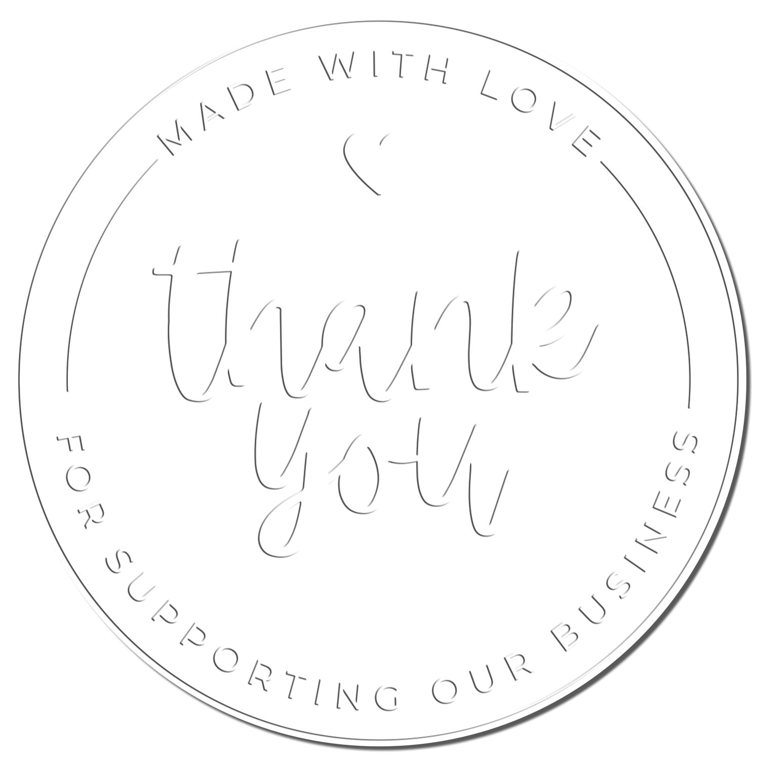 Soft Heartfelt Gratitude Custom-Made Thanks Embossing Stamp