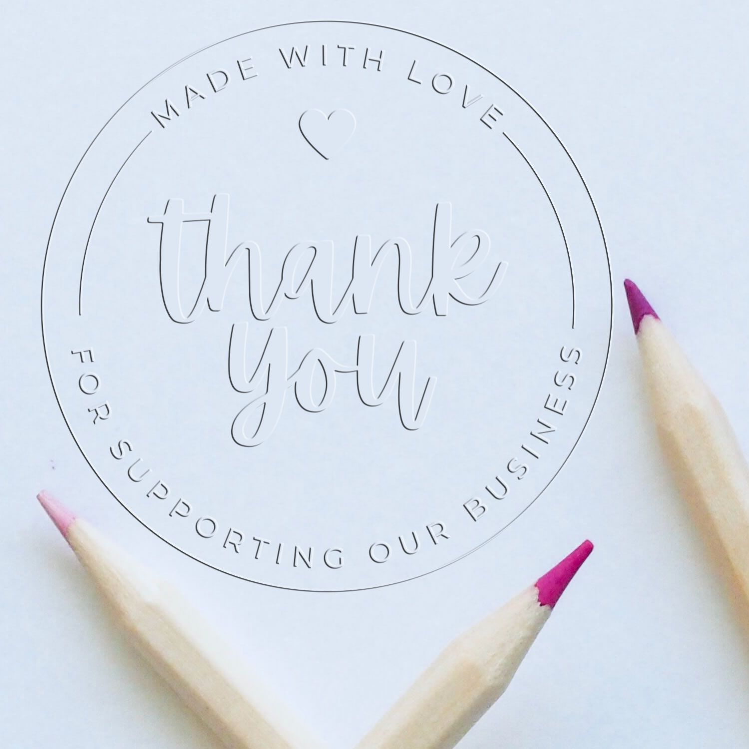 Soft Heartfelt Gratitude Custom-Made Thanks Embossing Stamp