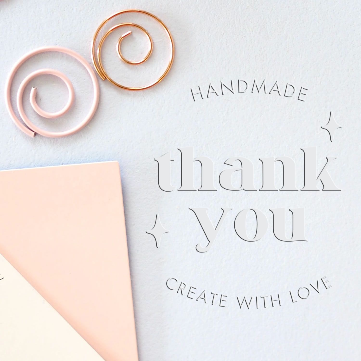 Soft Handmade Gratitude Custom-Made Thanks Stamp Embosser
