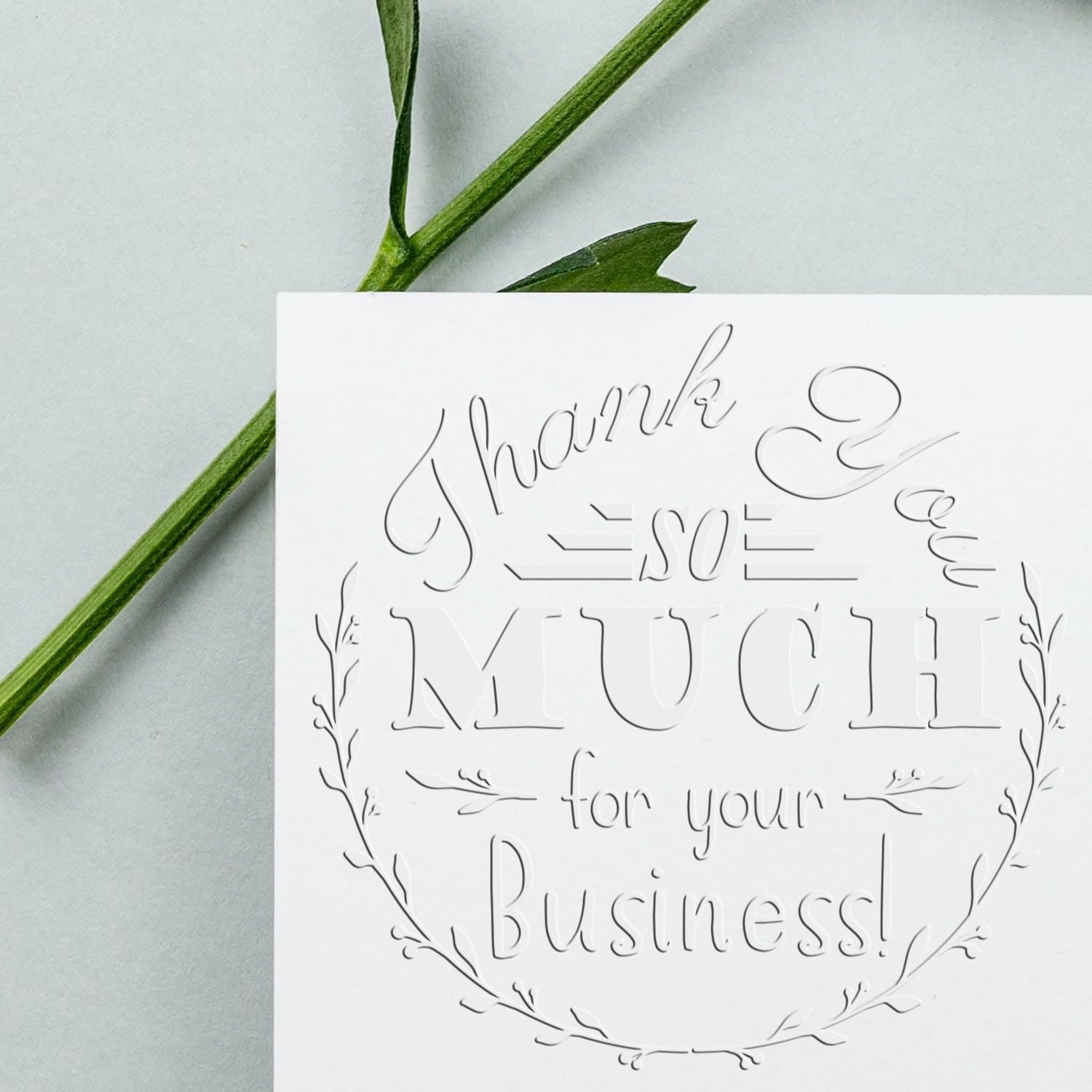Soft Grateful Business Custom-Made Thank You Embossing Stamp