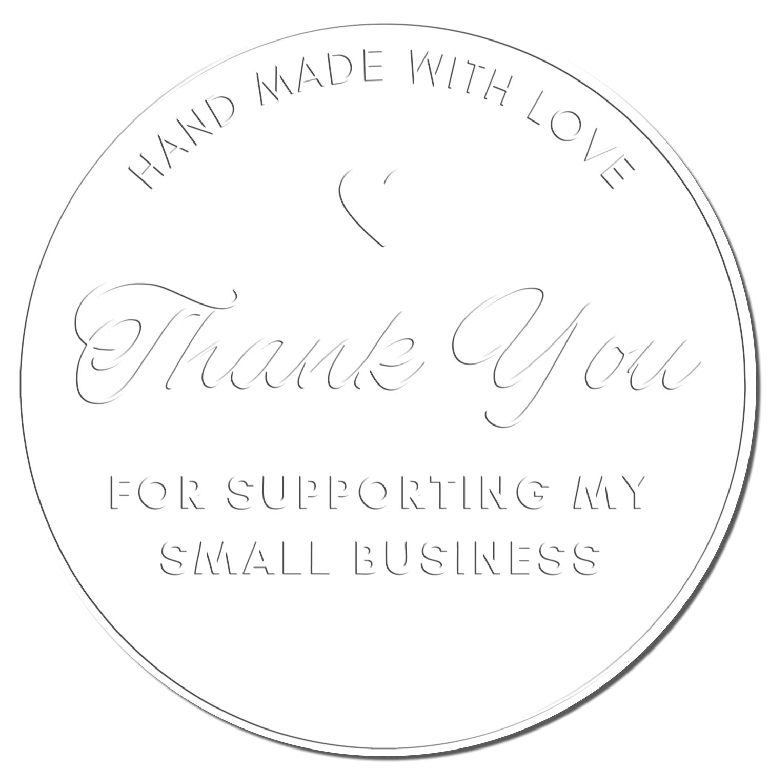 Soft Handmade with Love Heartfelt Gratitude Custom-Made Thank You Stamp Embosser
