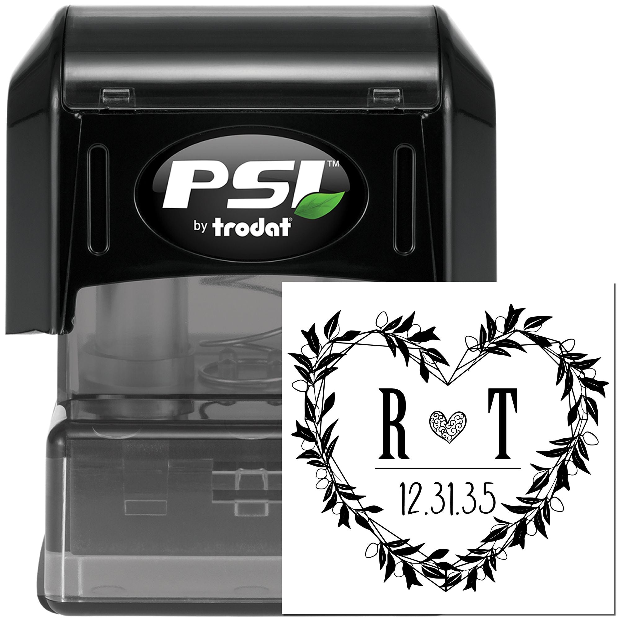 Heartfelt Vines Customized Scrapbooking Initial Stamp - Engineer Seal Stamps