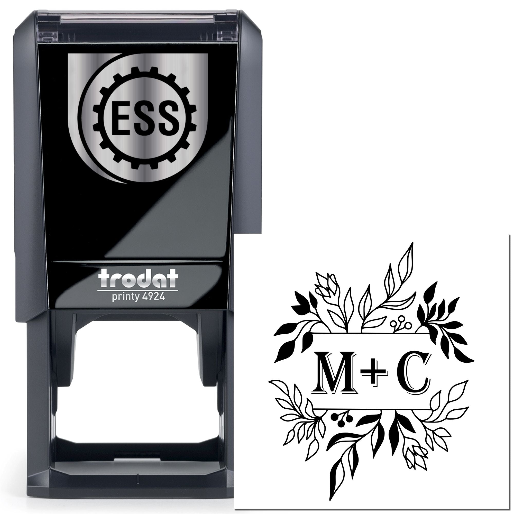 Botanical Bliss Monogram Custom Monogram Stamper - Engineer Seal Stamps