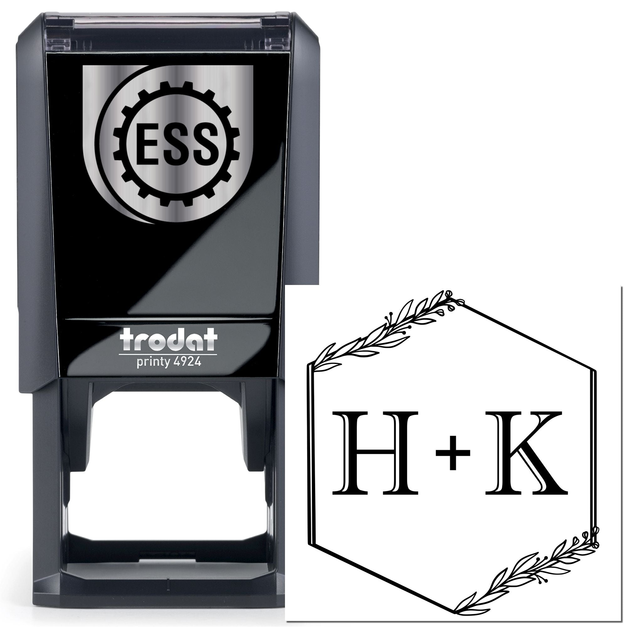 Hexagonal Harmony Custom Initial Wedding Stamper - Engineer Seal Stamps