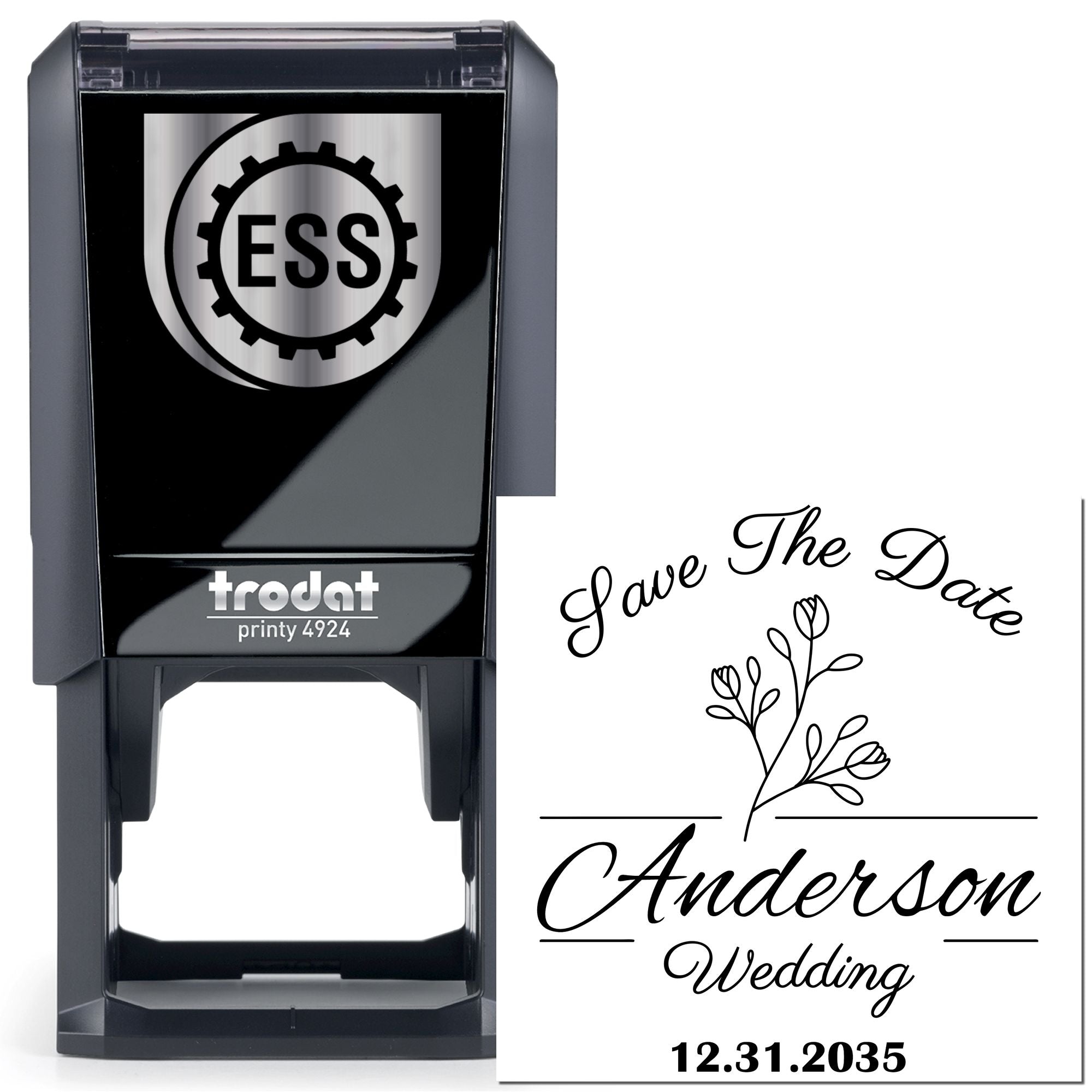 Elegant Anderson Custom Wedding Monogram Stamper - Engineer Seal Stamps