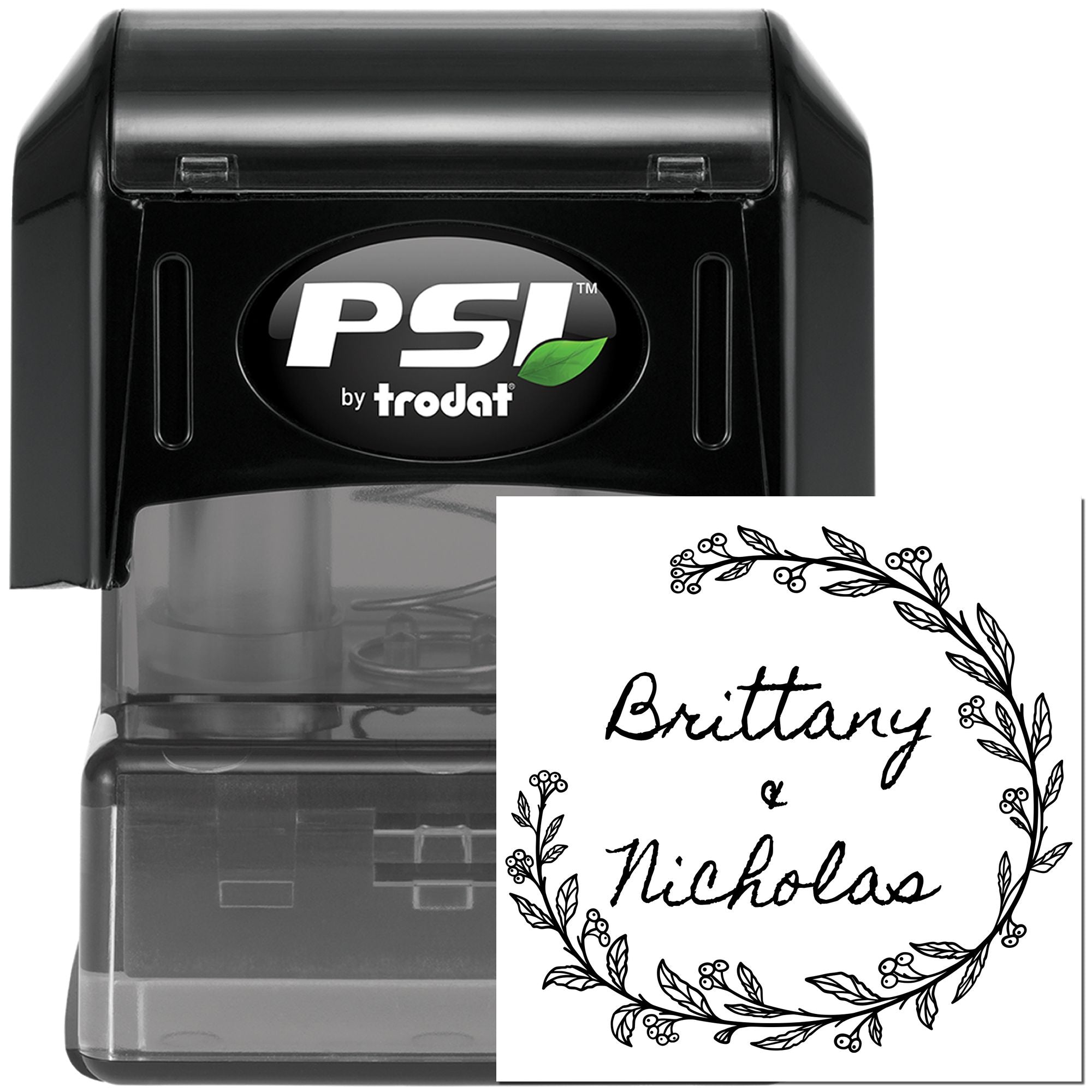 Floral Affection Personalized Couples' Initial Stamp - Engineer Seal Stamps