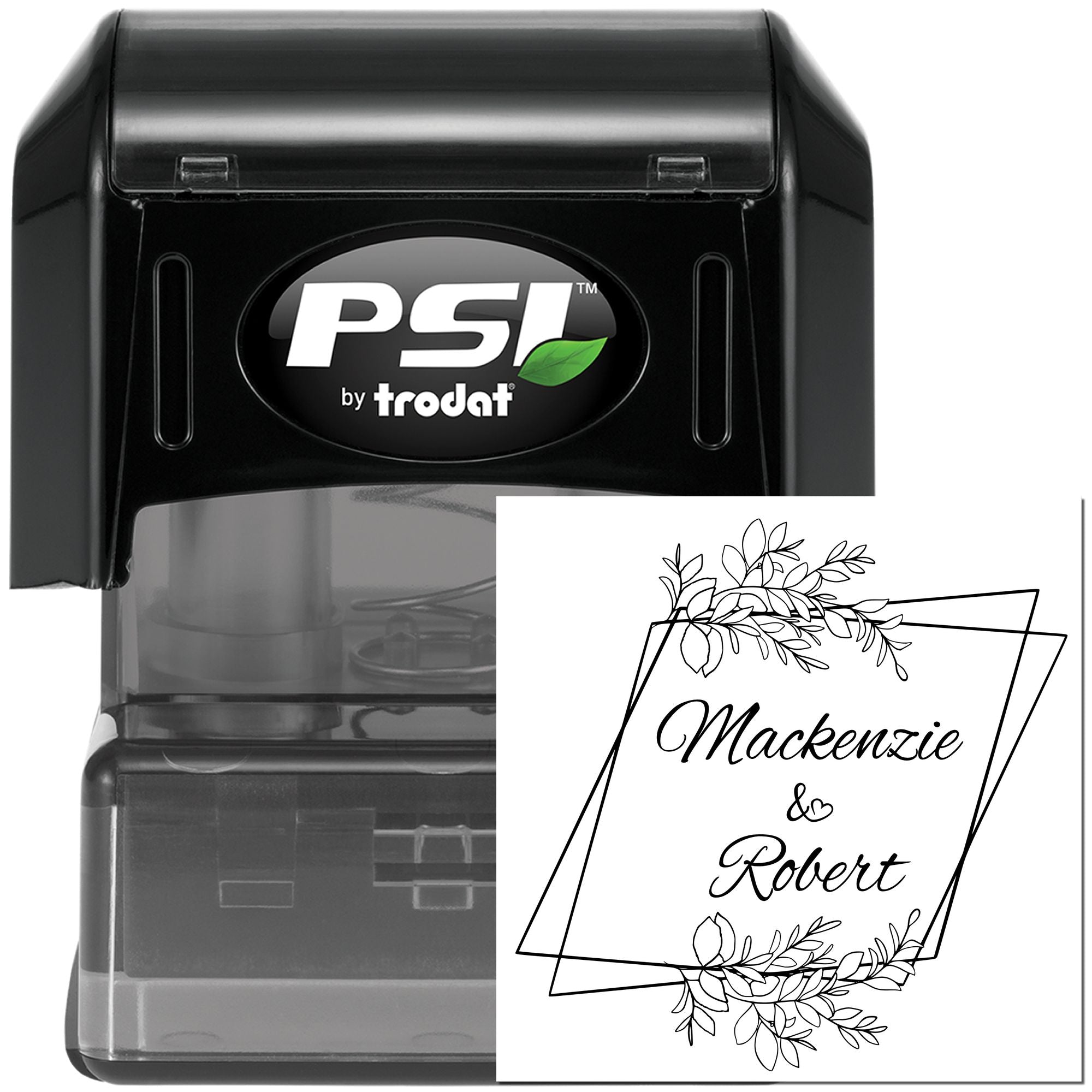 Elegant Blooms Personalized Couples' Initial Stamper - Engineer Seal Stamps