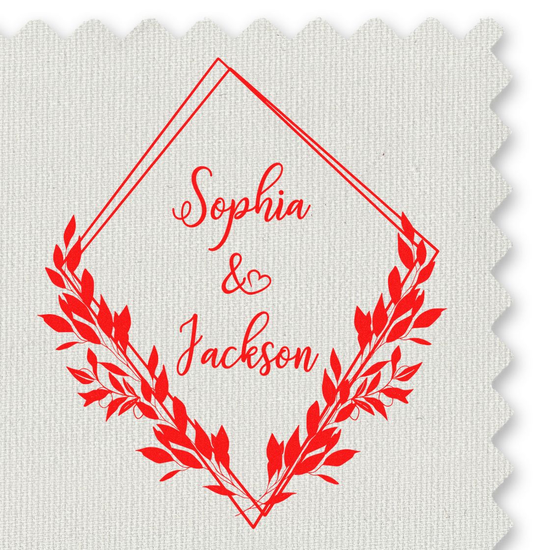 Square Floral Grace Couples' Name Stamp