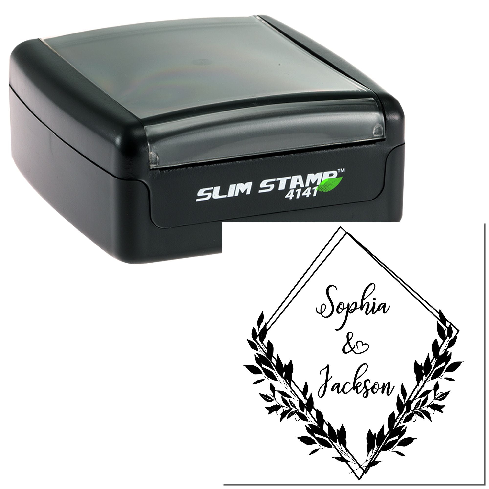 Floral Grace Custom Name Stamp - Engineer Seal Stamps