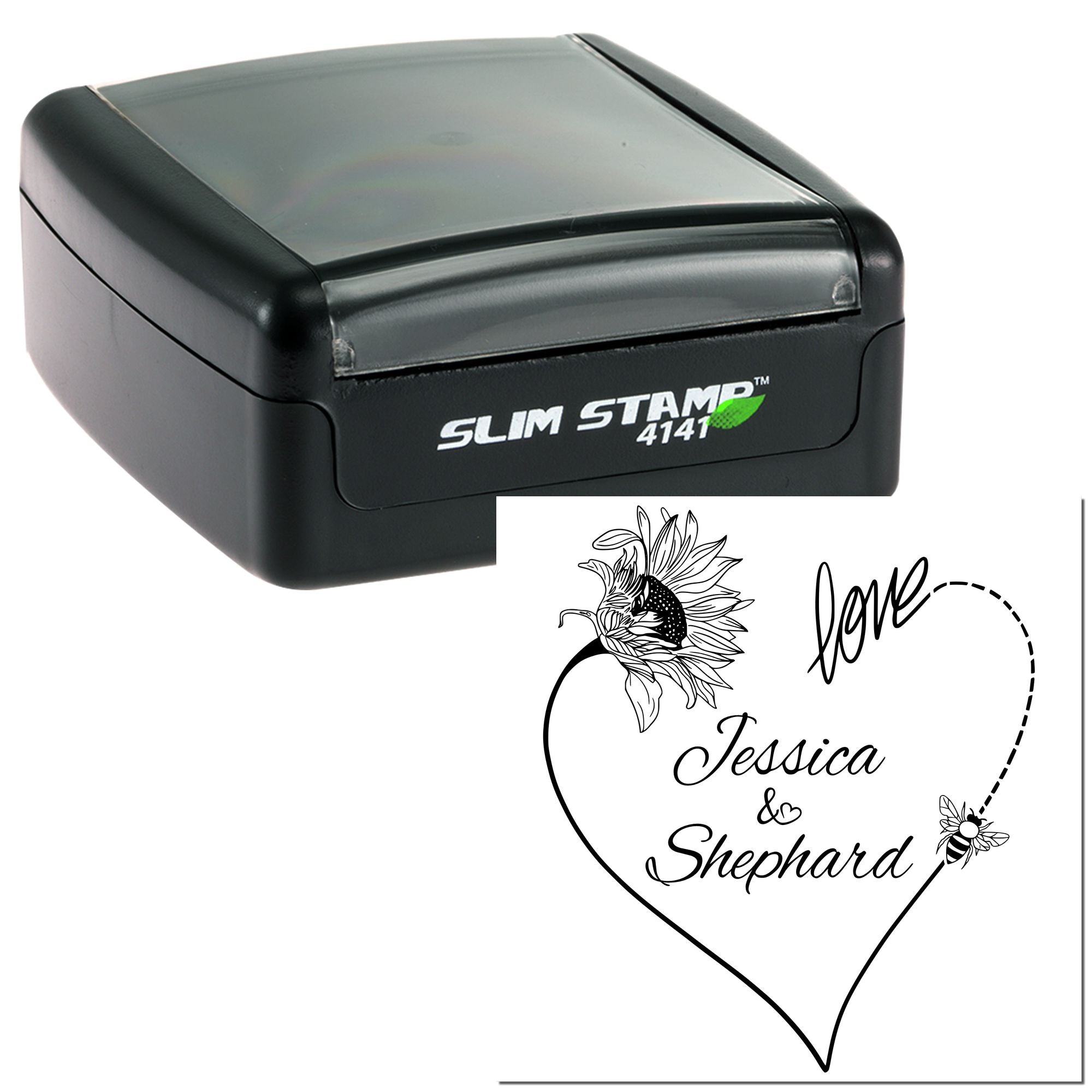 Love in Bloom Custom Couples' Monogram Stamp - Engineer Seal Stamps