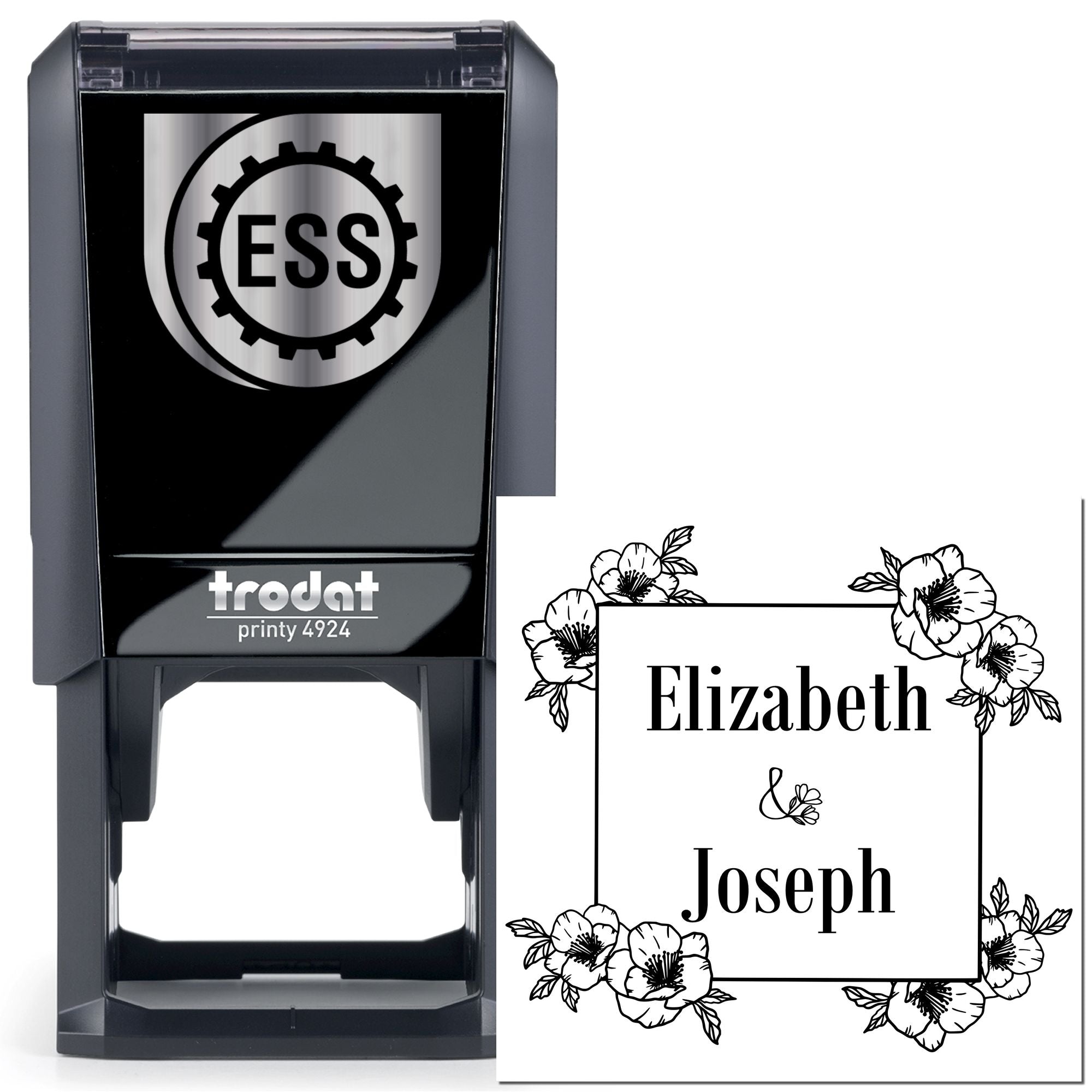 Garden Beauty Custom Rustic Initial Stamper - Engineer Seal Stamps