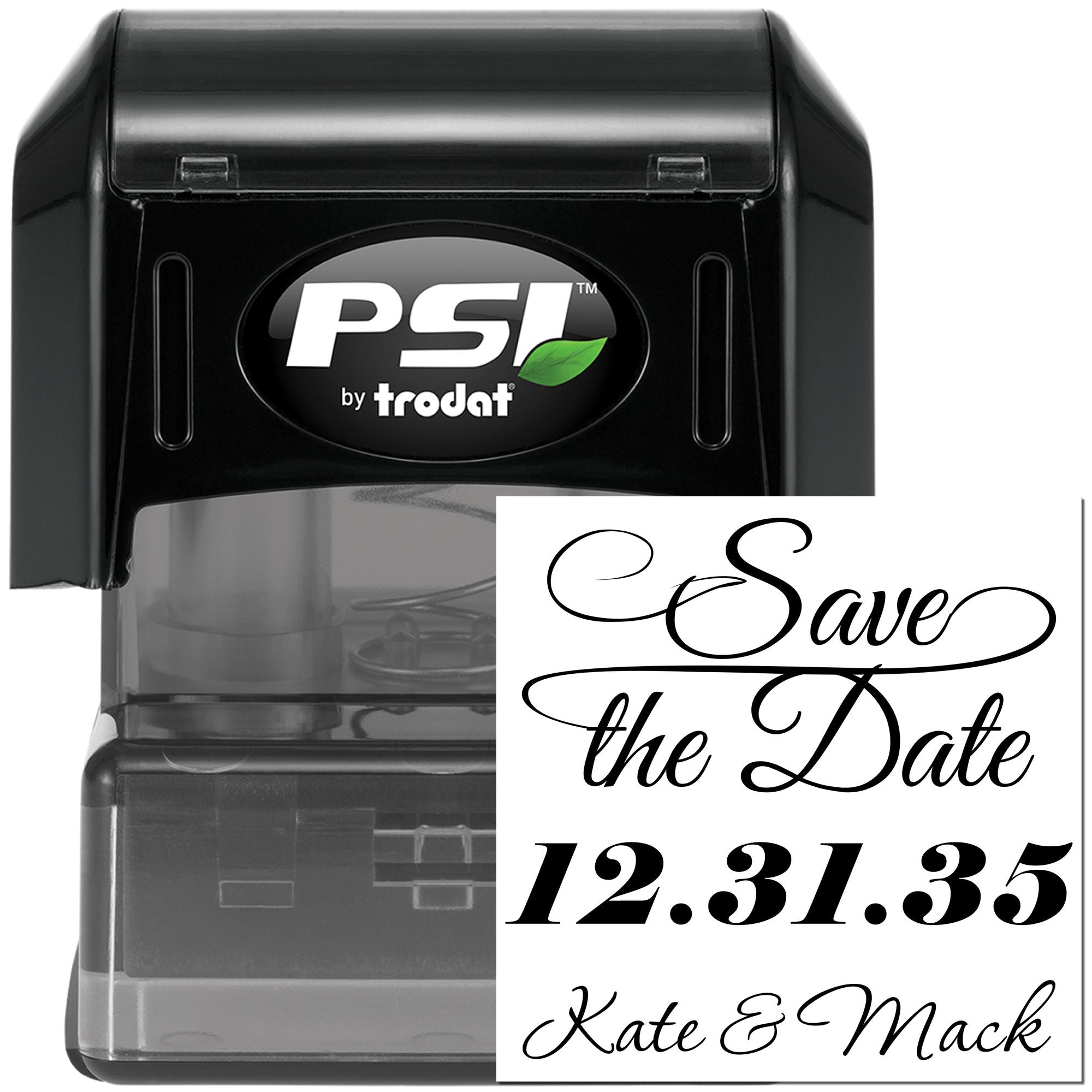Elegant Date Reminder Personalized Save The Date Initial Stamper - Engineer Seal Stamps